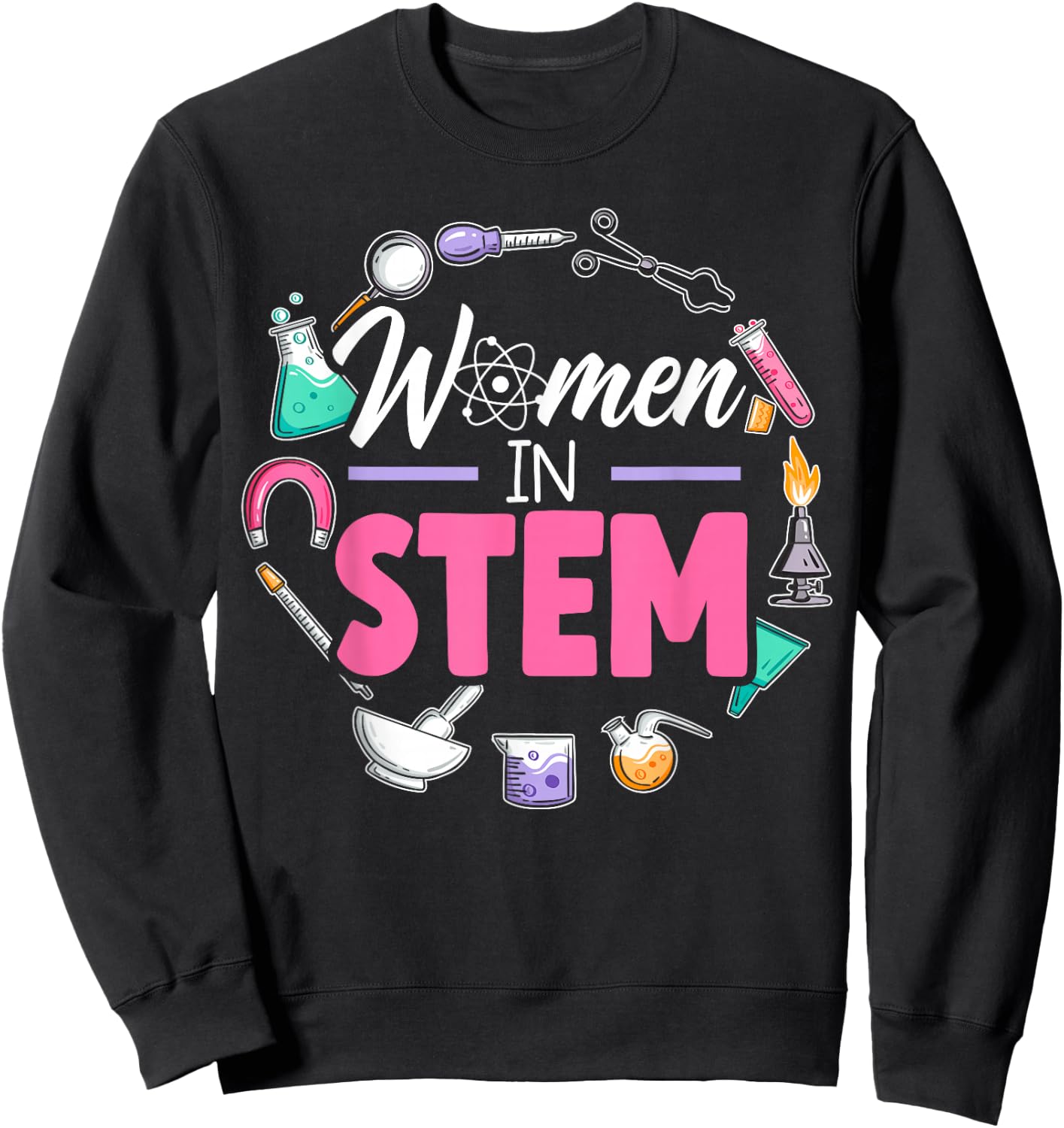 Women In STEM Steminist Engineering Biologist Science Sweatshirt - Sweatshirt | Black