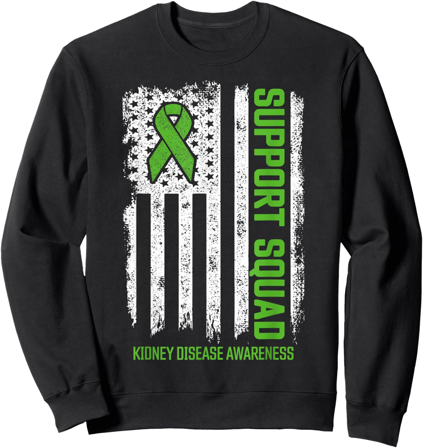 Kidney Disease Shirts Support Squad Kidney Disease Awareness Sweatshirt - Sweatshirt | Black