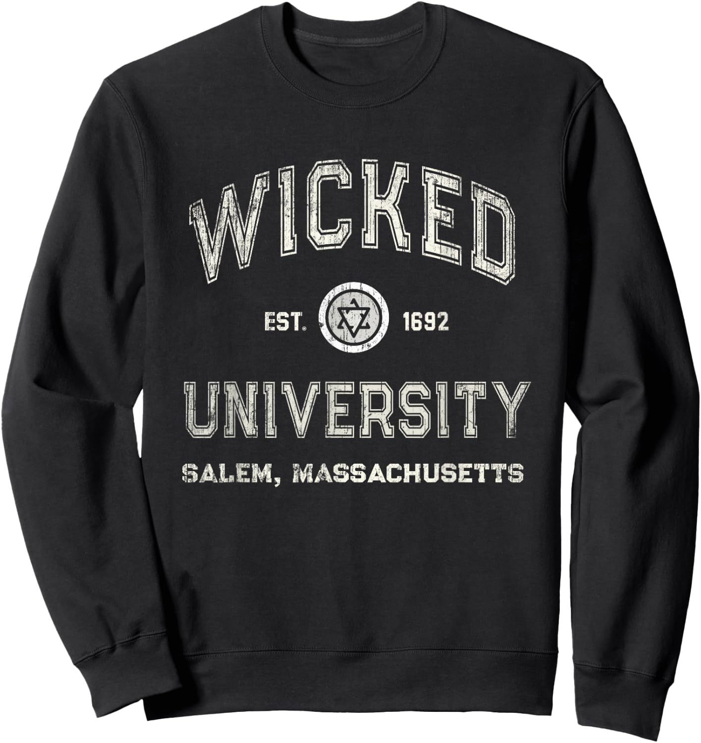 Funny Witches UNIVERSITY Salem Massachusetts Witch Wicca Gag Sweatshirt - Sweatshirt | Black
