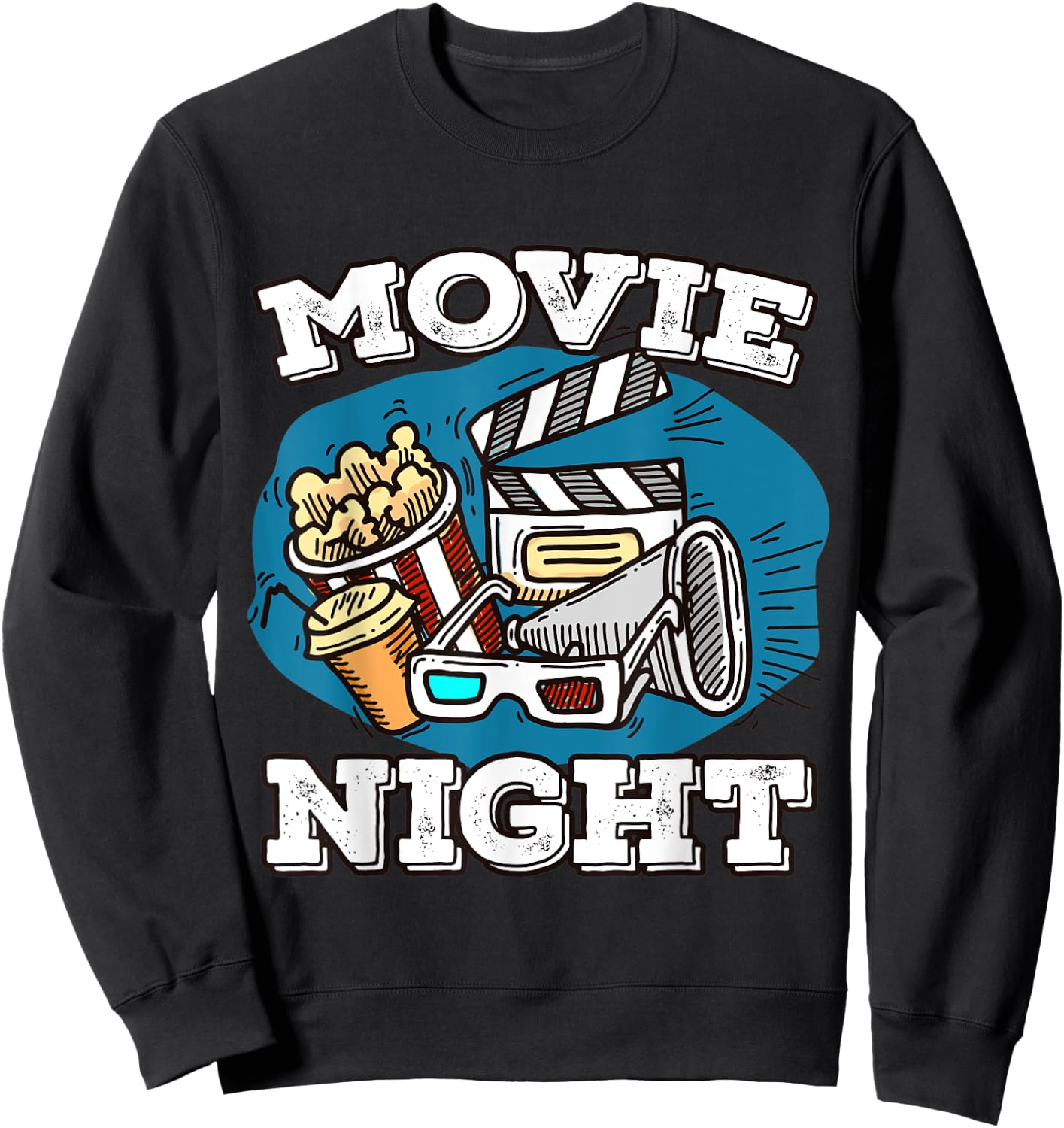 Retro Family Movie Night Party - Movie Birthday Cinema Sweatshirt - Sweatshirt | Black