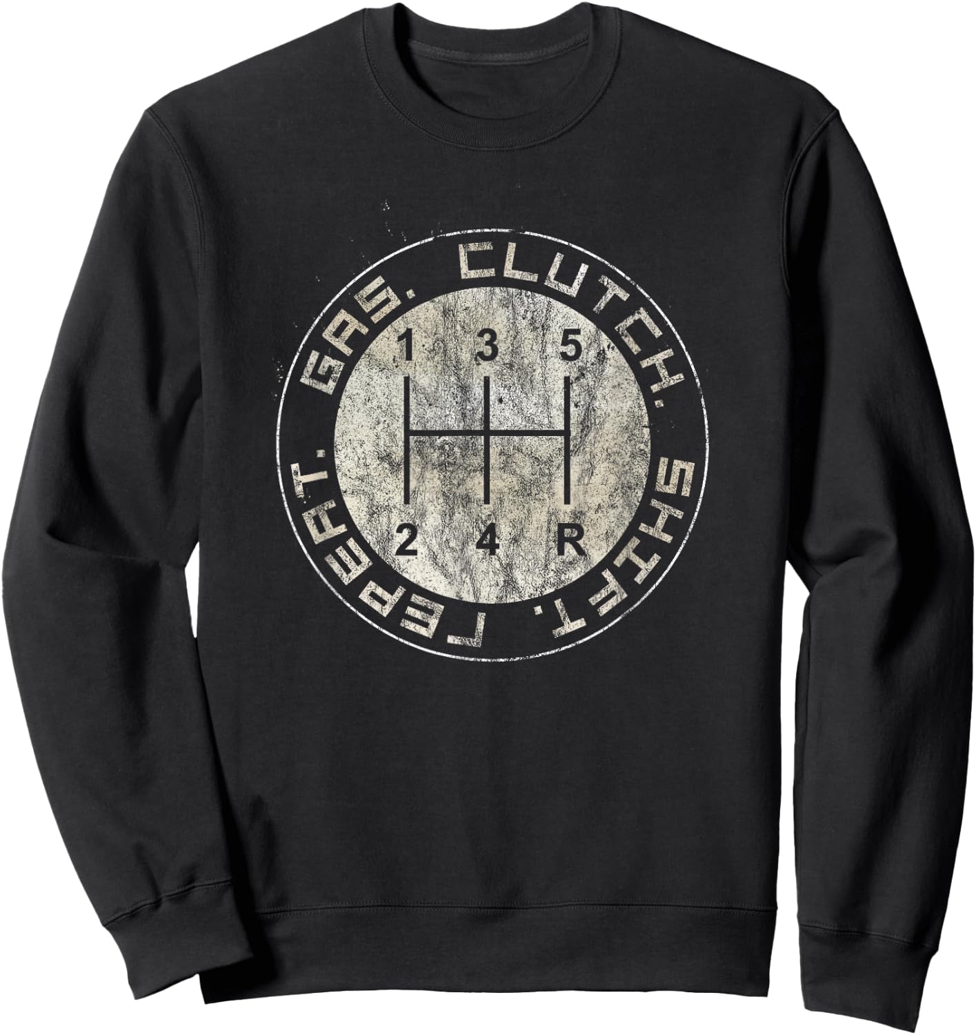 Gas. Clutch. Shift. Repeat. Stick Shift 5-Speed Drivers Sweatshirt - Sweatshirt | Black