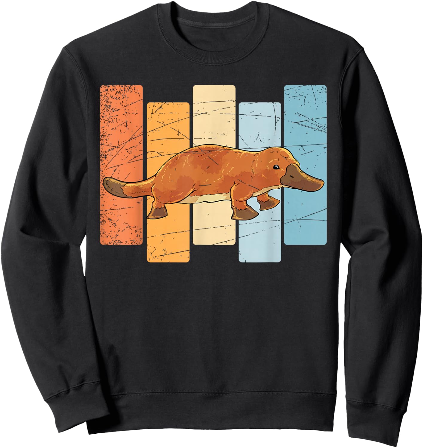 Outback Zoo Animal Lover Cute Platypus Retro Australia Sweatshirt - Sweatshirt | Black