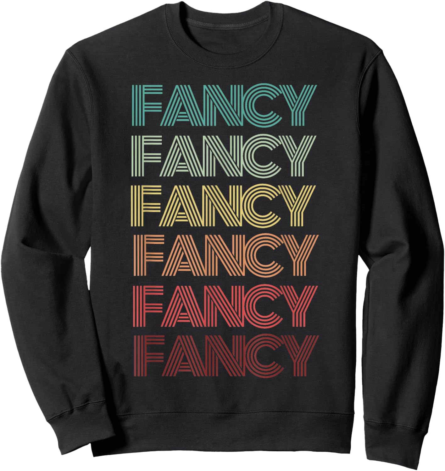 Retro Halloween FANCY Words Humor Groovy 80s Sweatshirt - Sweatshirt | Black