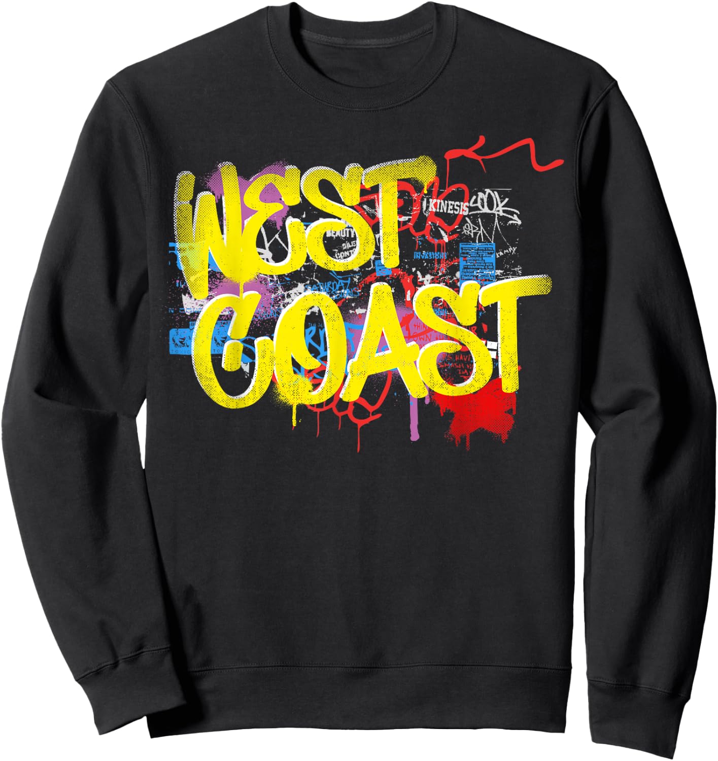 Fresh West Coast 80s 90s Hip Hop Rap Old School Graffiti Sweatshirt - Sweatshirt | Black