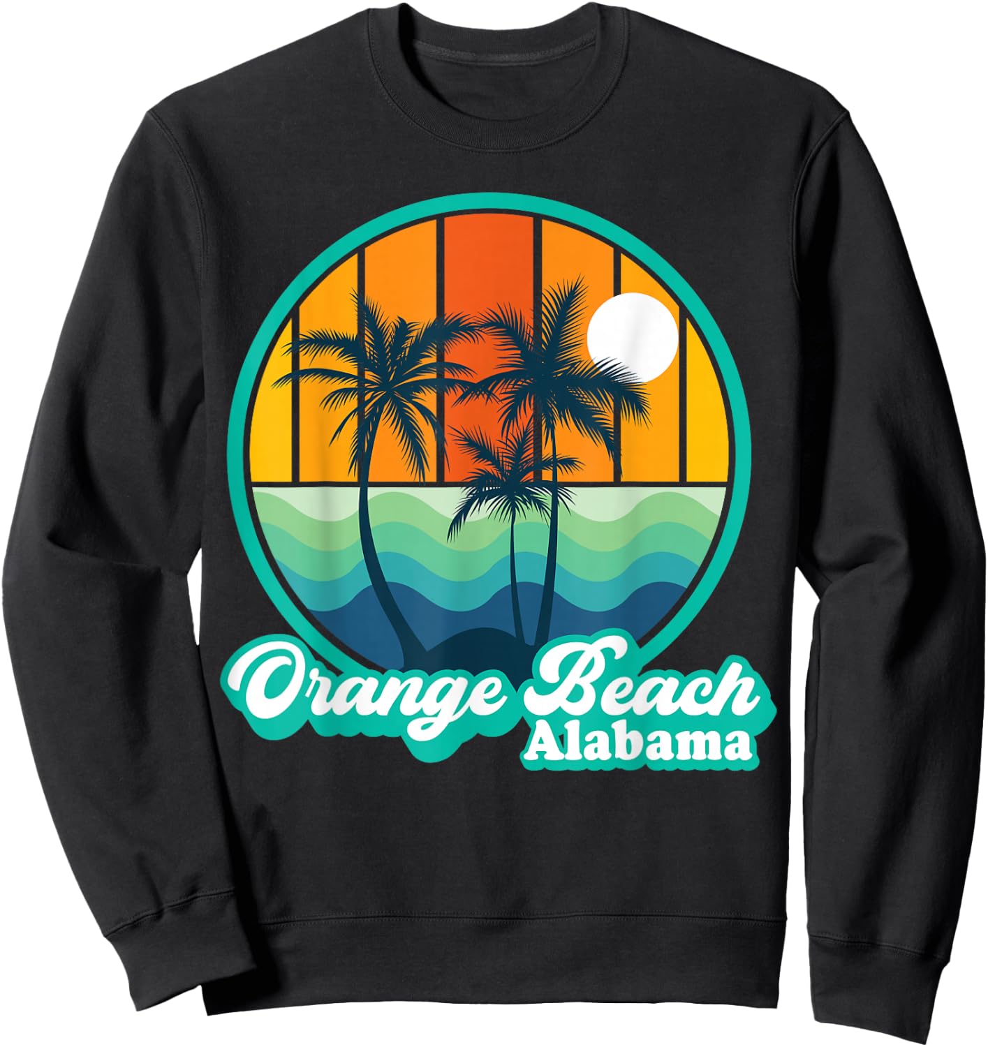 Vintage Orange Beach Alabama Summer Vacation Beach Souvenirs Sweatshirt - Sweatshirt | Black