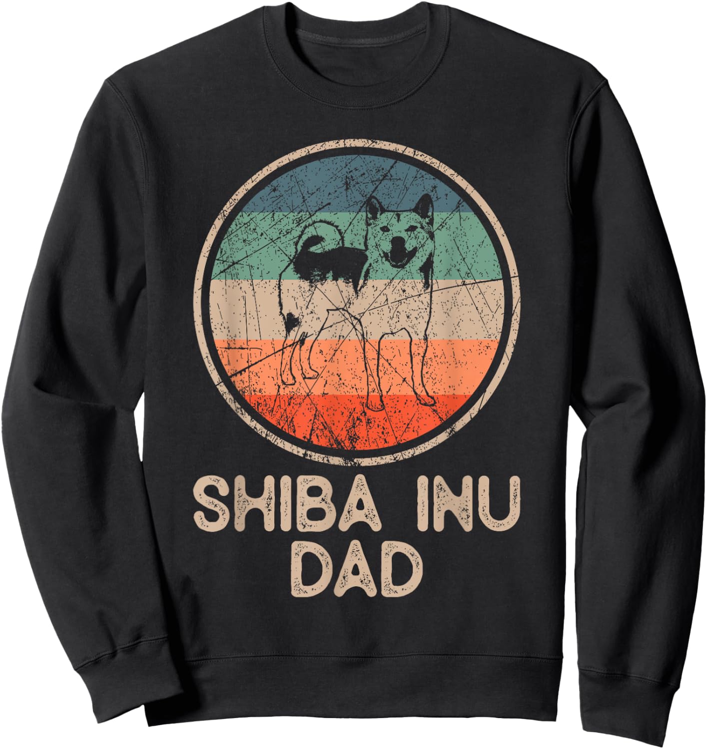 Shiba Inu Dog - Vintage Shiba Inu Dad Men Women Sweatshirt - Sweatshirt | Black