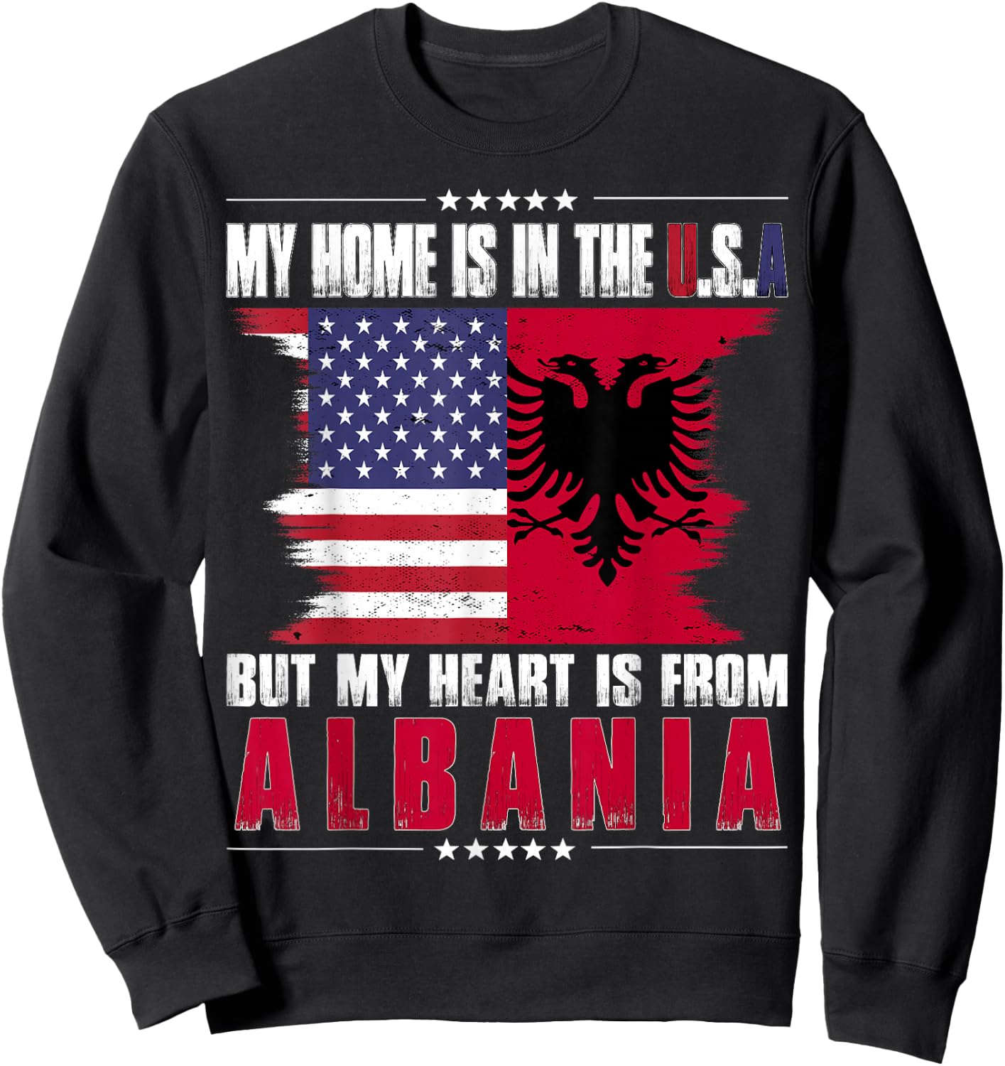American Grown Patriot Albanian American from Albania Sweatshirt - Sweatshirt | Black