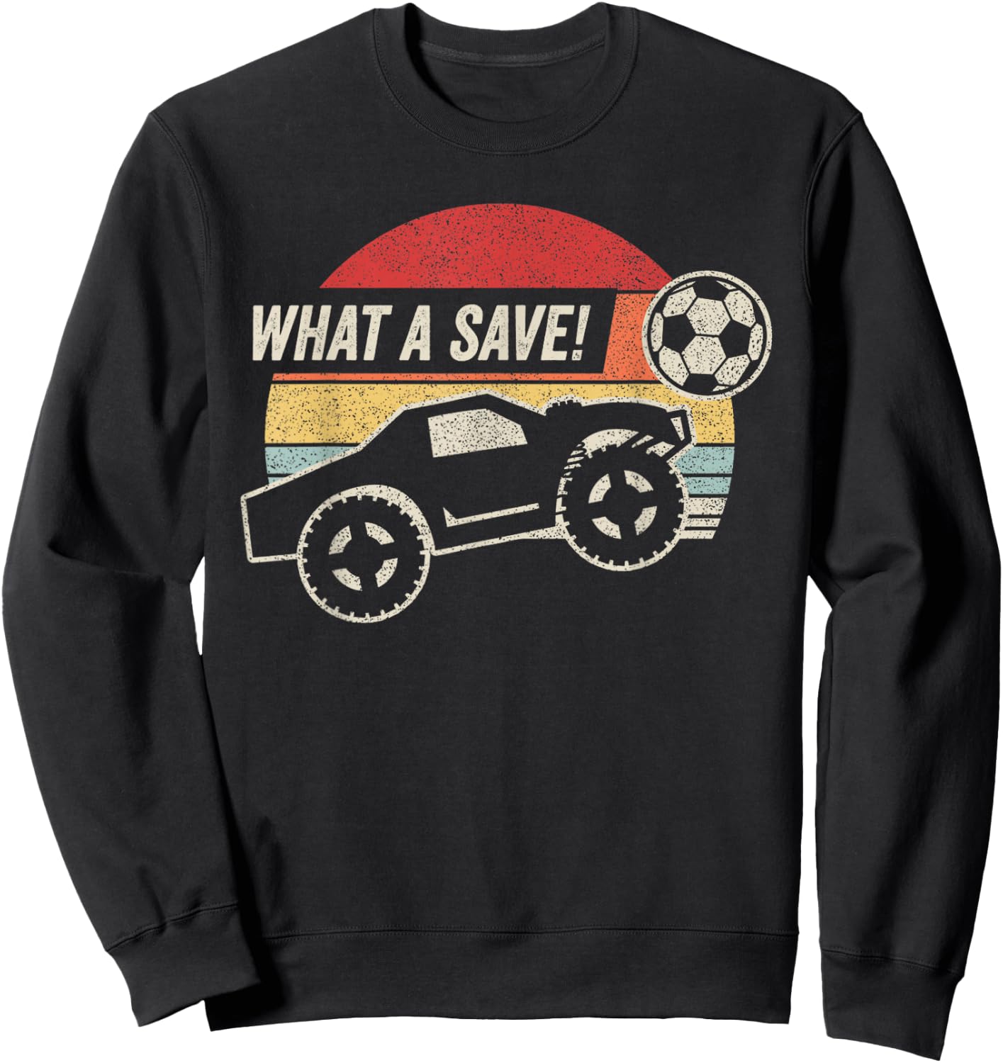 Vintage Retro What a Save! Rocket RC Soccer Car Gamer Sweatshirt - Sweatshirt | Black