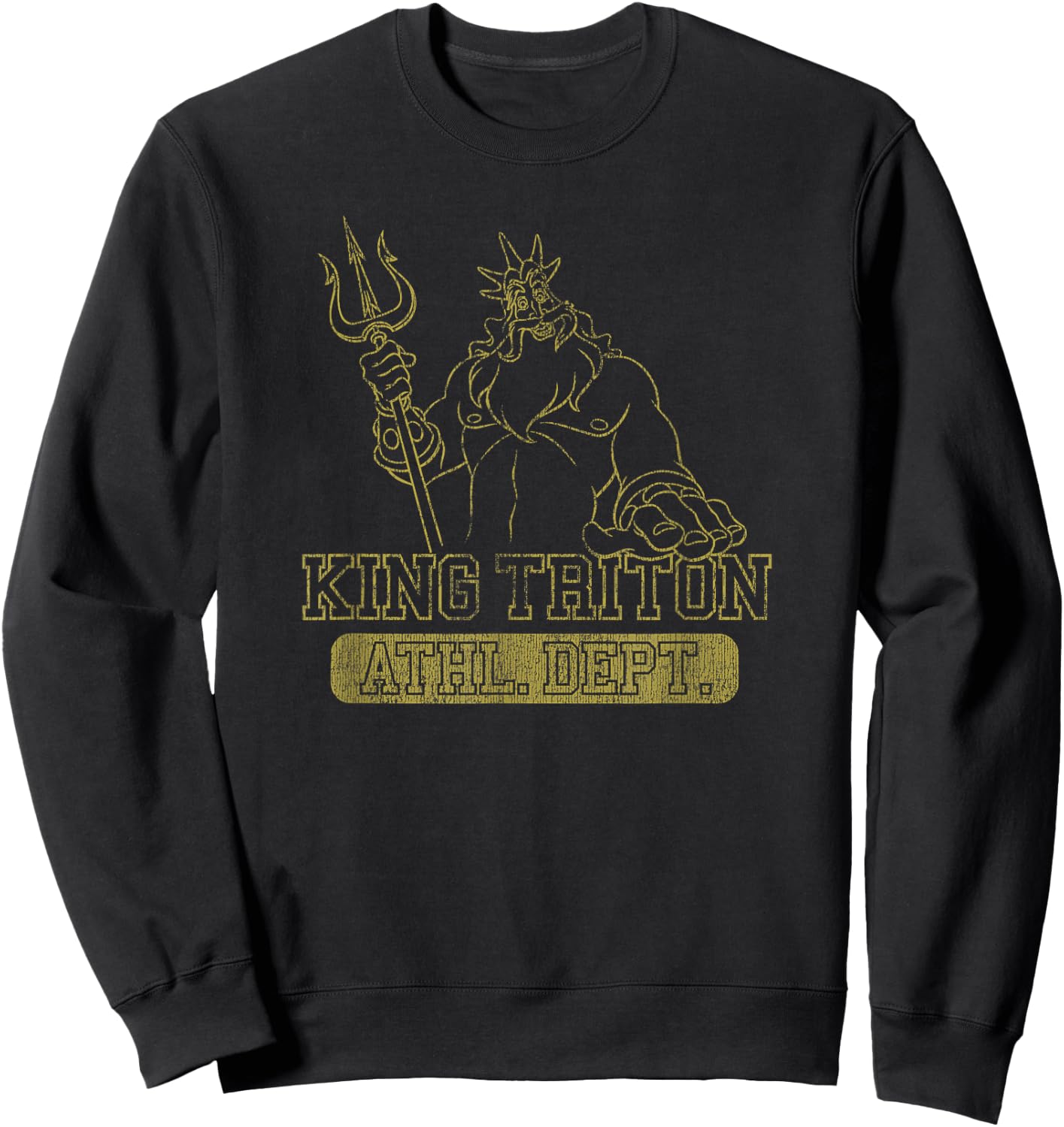 Disney The Little Mermaid King Triton Athletic Department Sweatshirt - Sweatshirt | Black