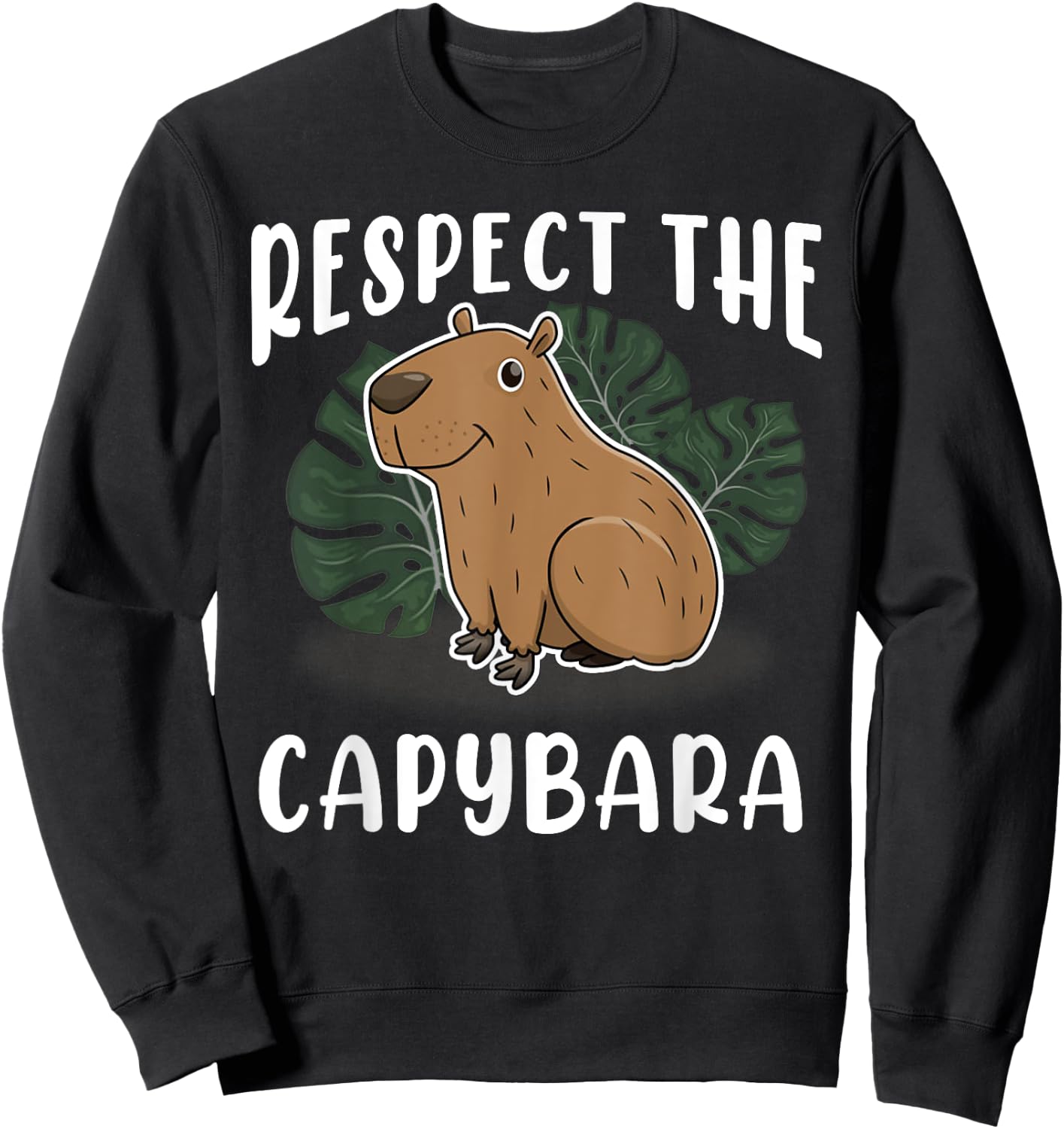 Vintage Retro Style Animal Respect The Capybara Sweatshirt - Sweatshirt | Black