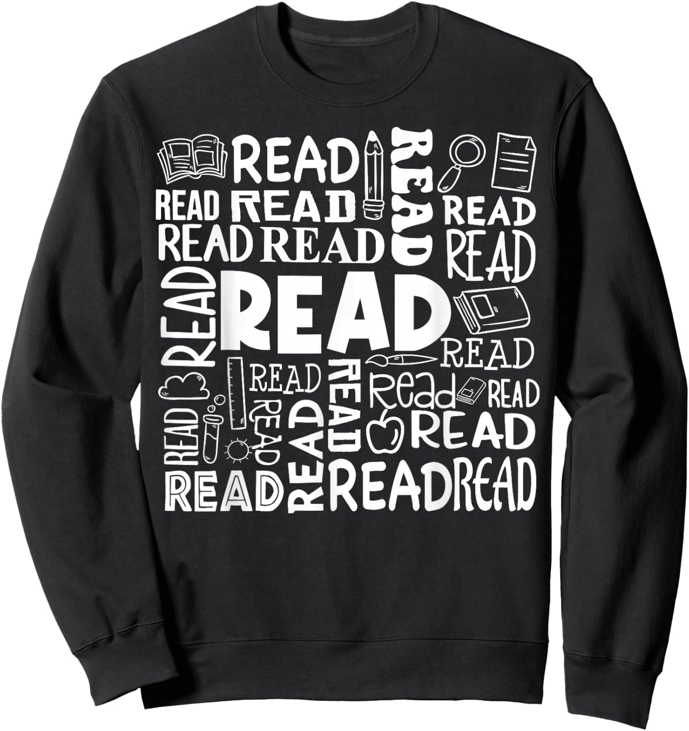 Retro Librarian Book Reader Library Book Reading Sweatshirt - Sweatshirt | Black