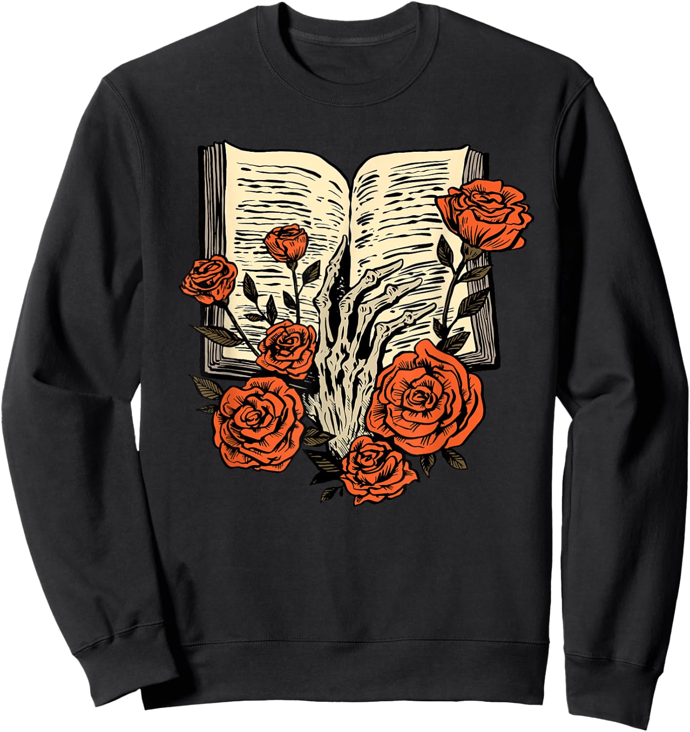 Books make me happy you not so much Funny Book Nerd Skeleton Sweatshirt - Sweatshirt | Black