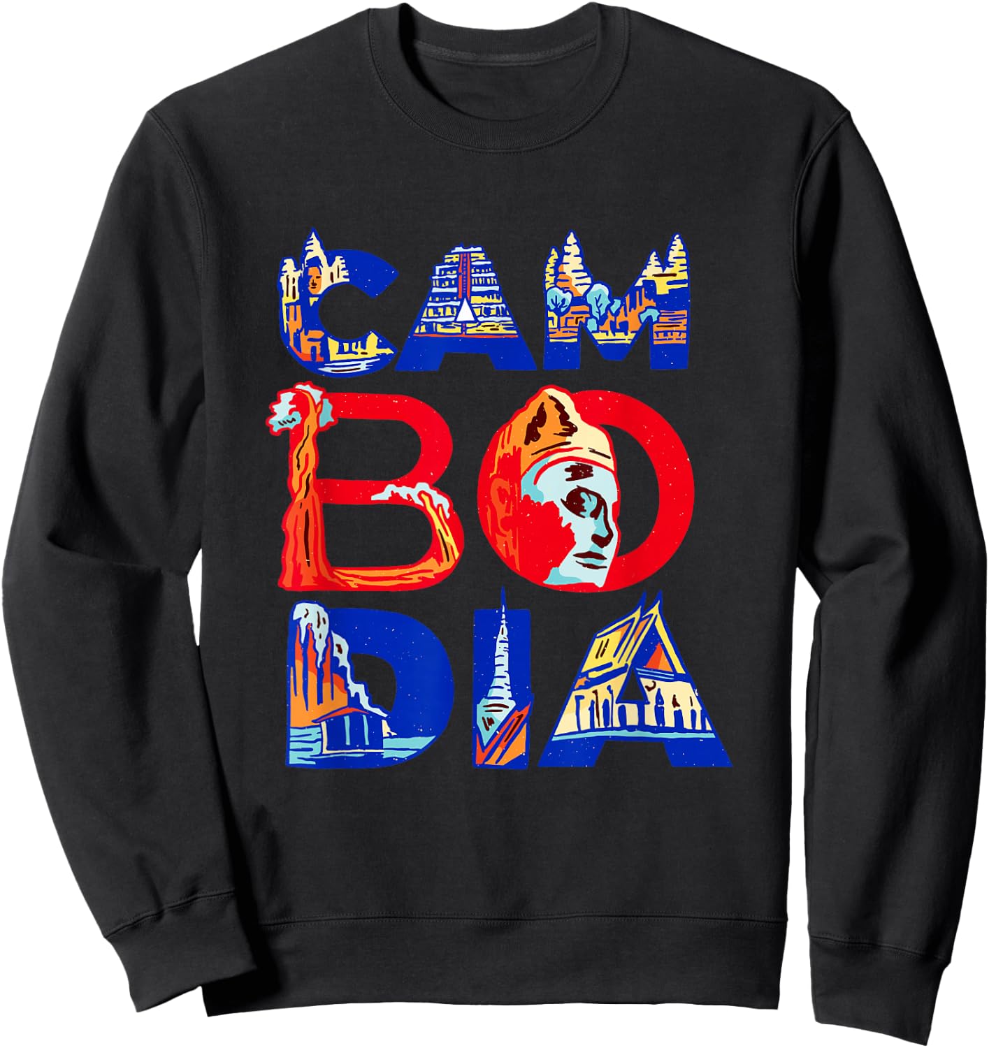 Cambodia Proud Tourist Cambodian Pride Kampuchean Roots Sweatshirt - Sweatshirt | Black
