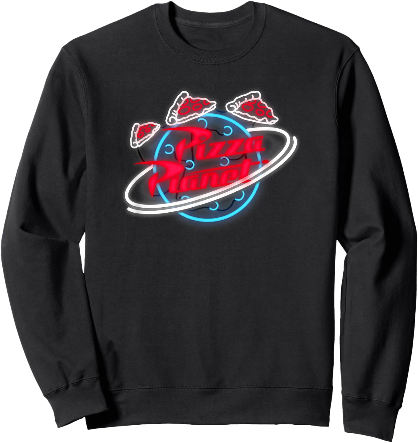 Disney Toy Story Pizza Planet Neon Sign Logo Sweatshirt - Sweatshirt | Black