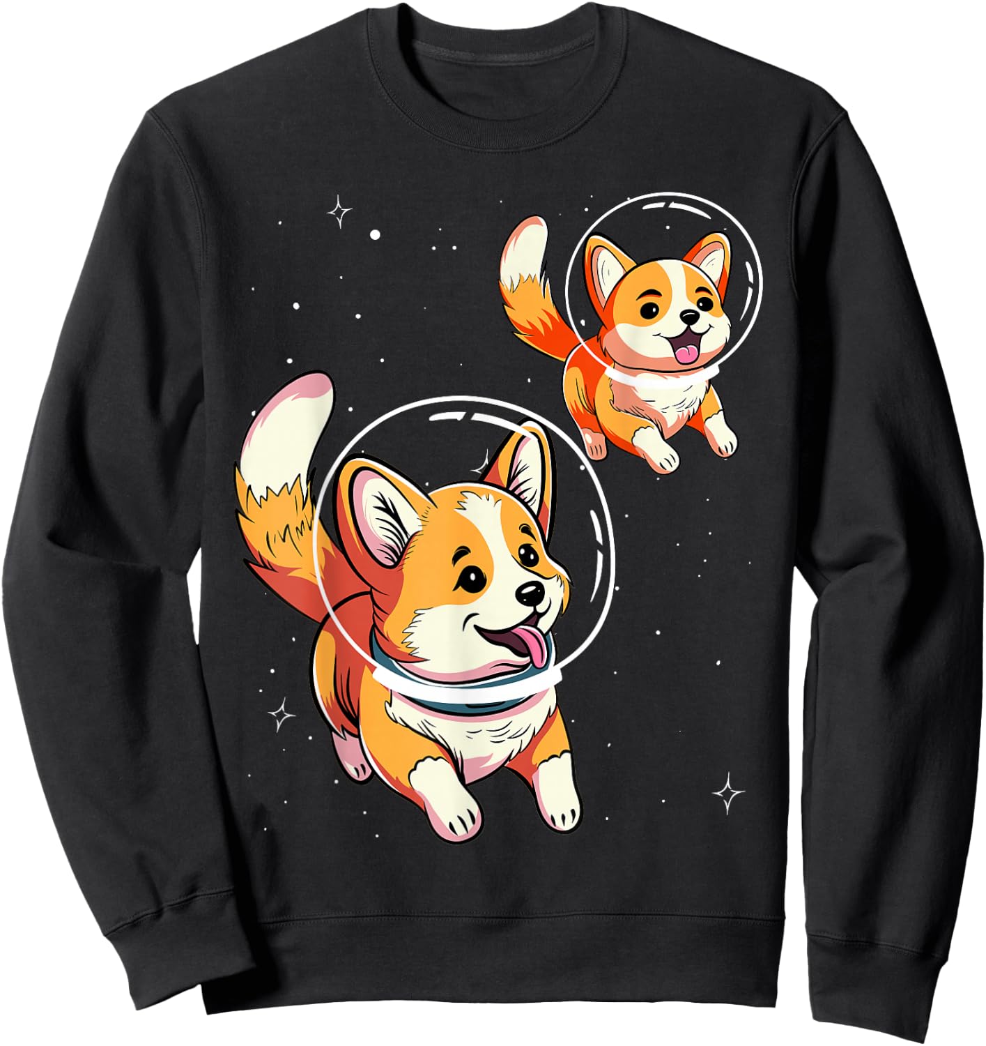 Astronaut Dog Space Galaxy Funny, Cute Design Sweatshirt - Sweatshirt | Black