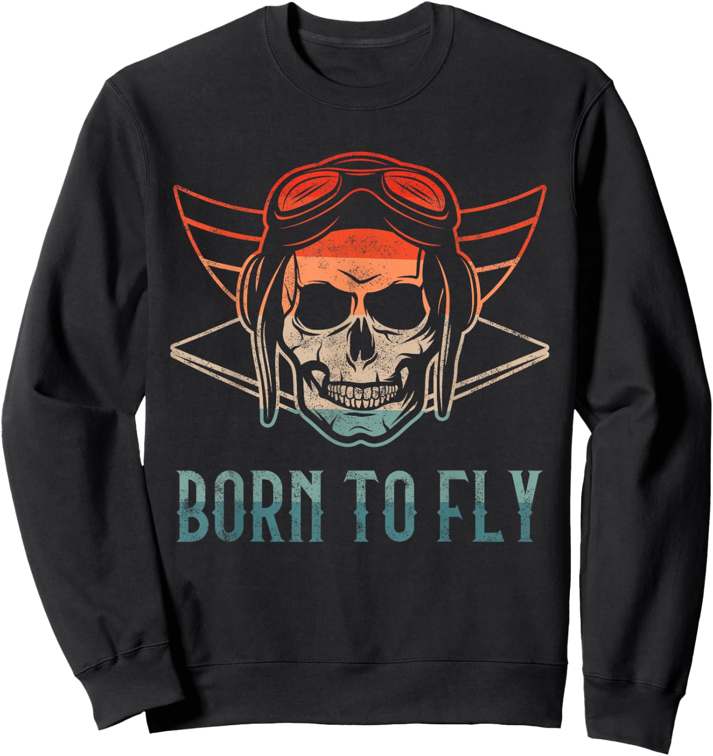 Born o Fly Aeroplane Aviation Design Airport Pilots Sweatshirt - Sweatshirt | Black