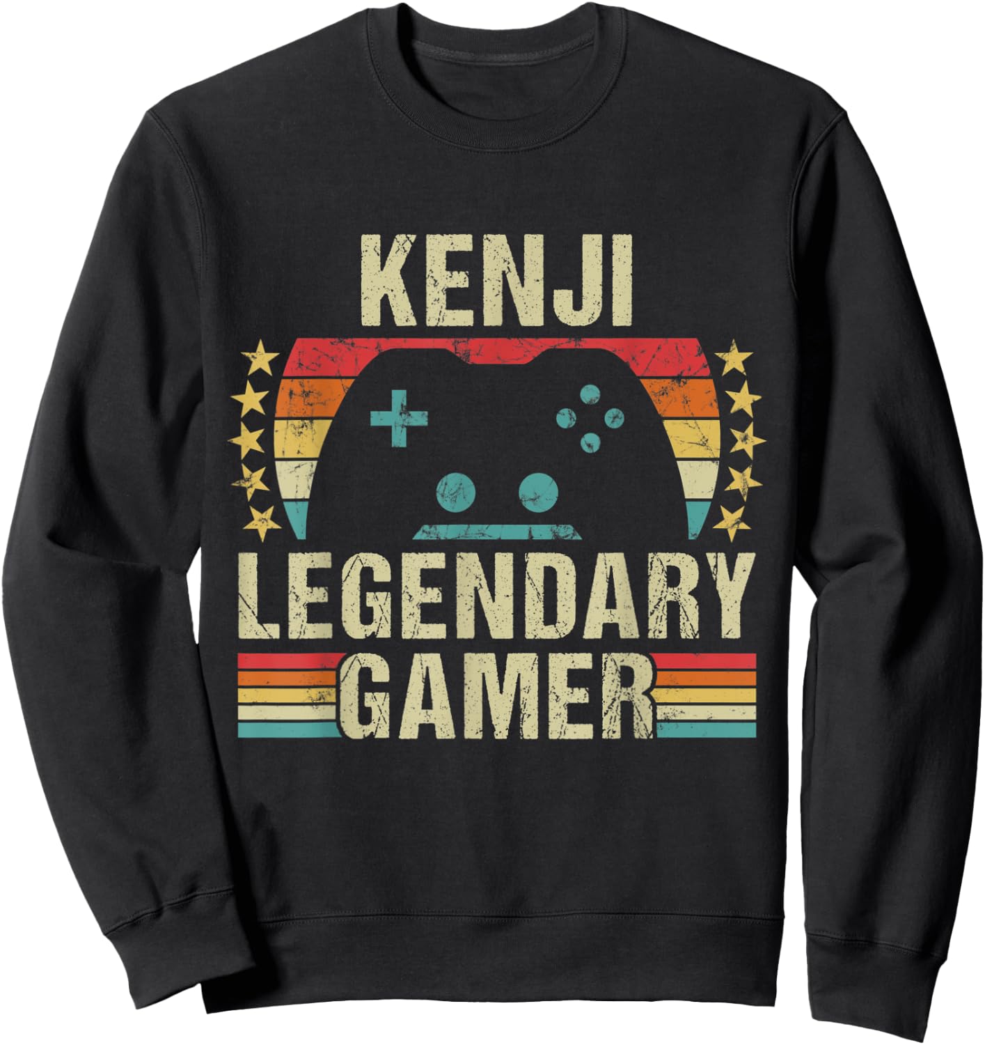 Kenji Gamer Retro Gaming Vintage Game Personalized 70s Sweatshirt - Sweatshirt | Black