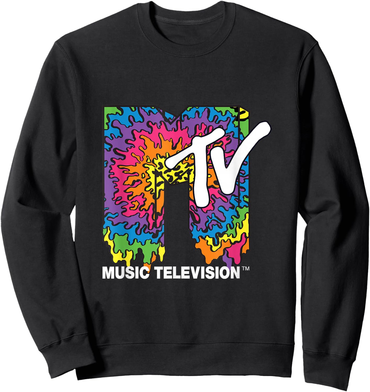 Classic MTV Melting Tie Dye Sweatshirt - Sweatshirt | Black