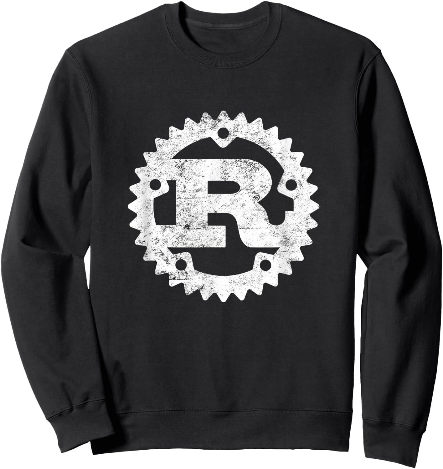 Rust Programming Logo Distressed Sweatshirt - Sweatshirt | Black