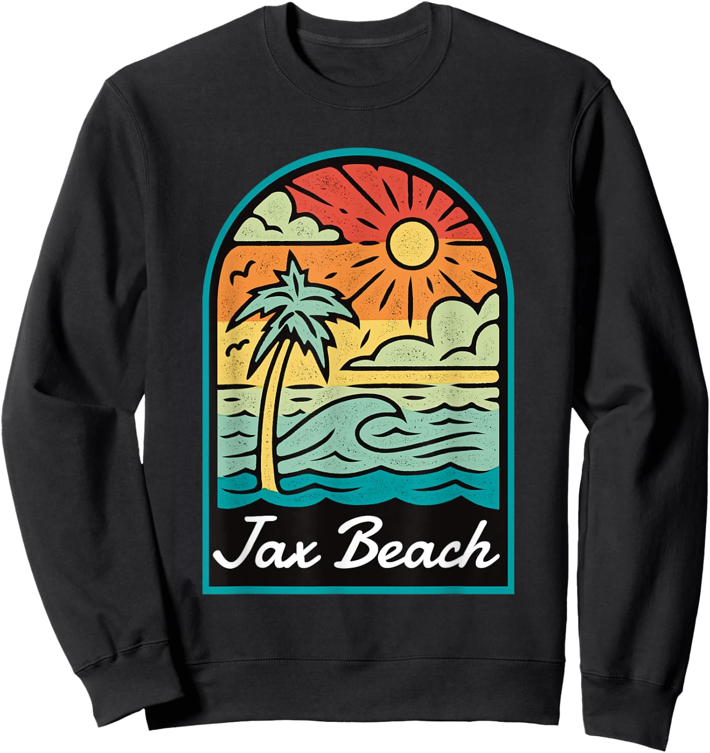 Jax Beach Florida Vintage Women Kids Sweatshirt - Sweatshirt | Black