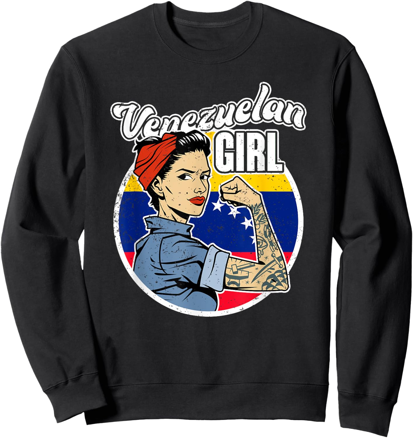 Proud Latina Women Girls Gift Venezuelan Girl Venezuela Sweatshirt - Sweatshirt | Black