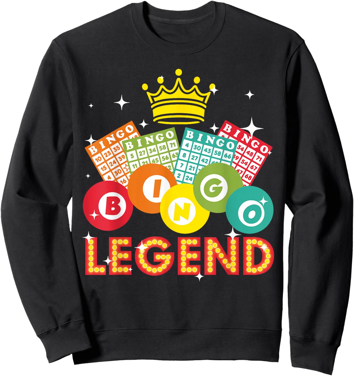 Cute Bingo Designs Women Bingo Lovers Casino Players Sweatshirt - Sweatshirt | Black