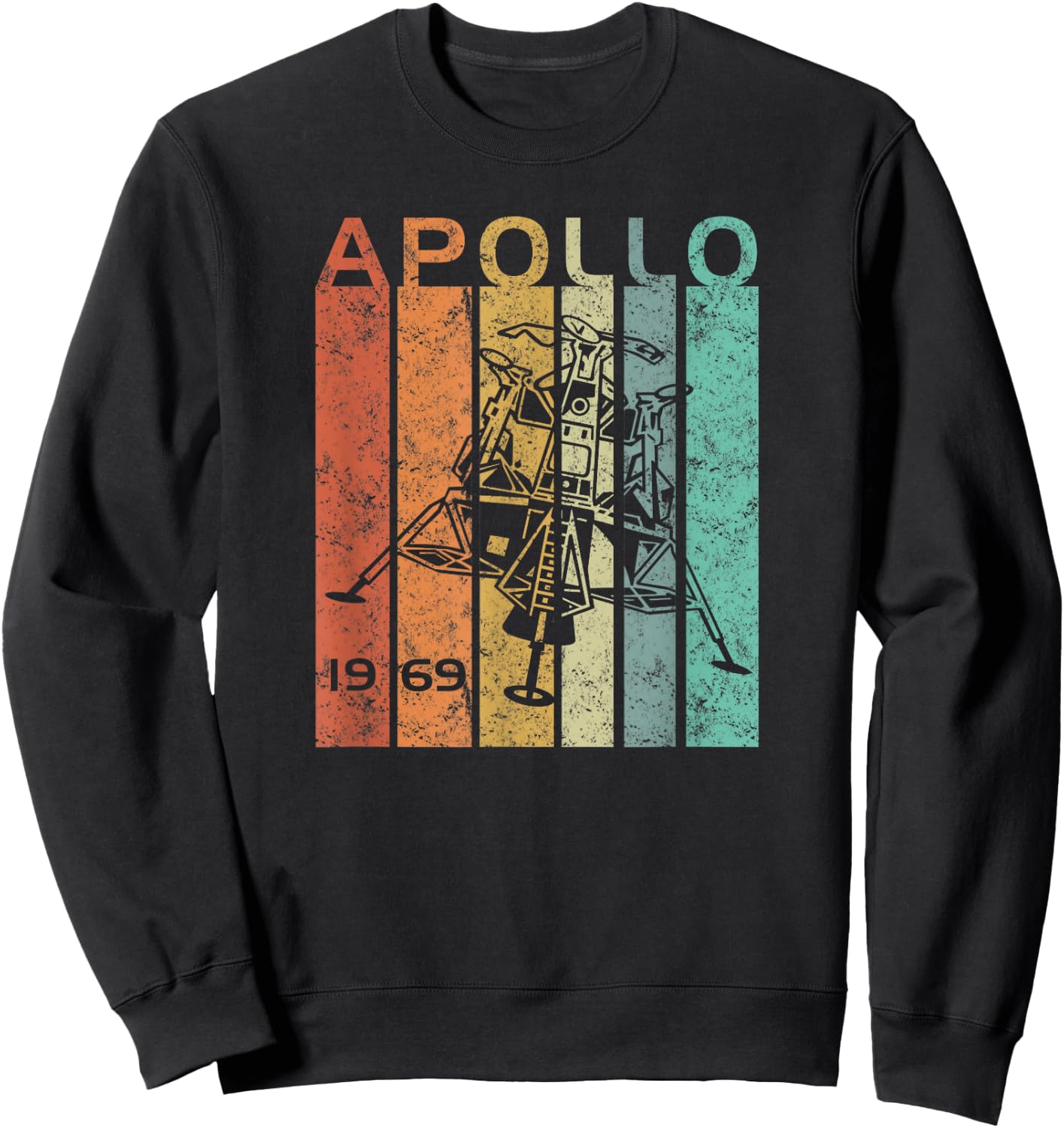 Retro Apollo 11 50th Anniversary Moon Landing 1969 2019 Gift Sweatshirt - Sweatshirt | Black