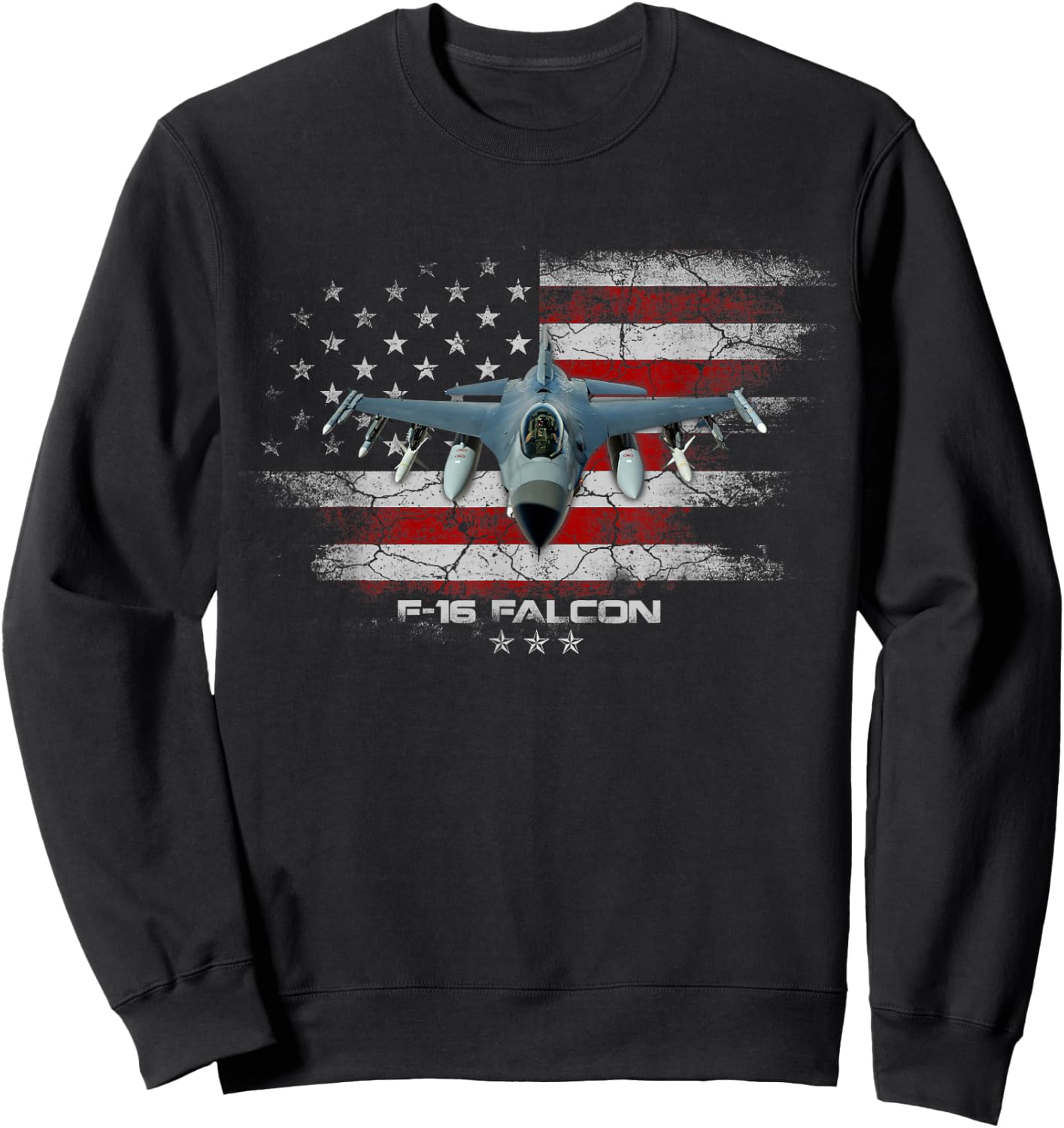 F-16 Fighting Falcon Military Jet Aircraft Pilot Veteran Men Sweatshirt - Sweatshirt | Black