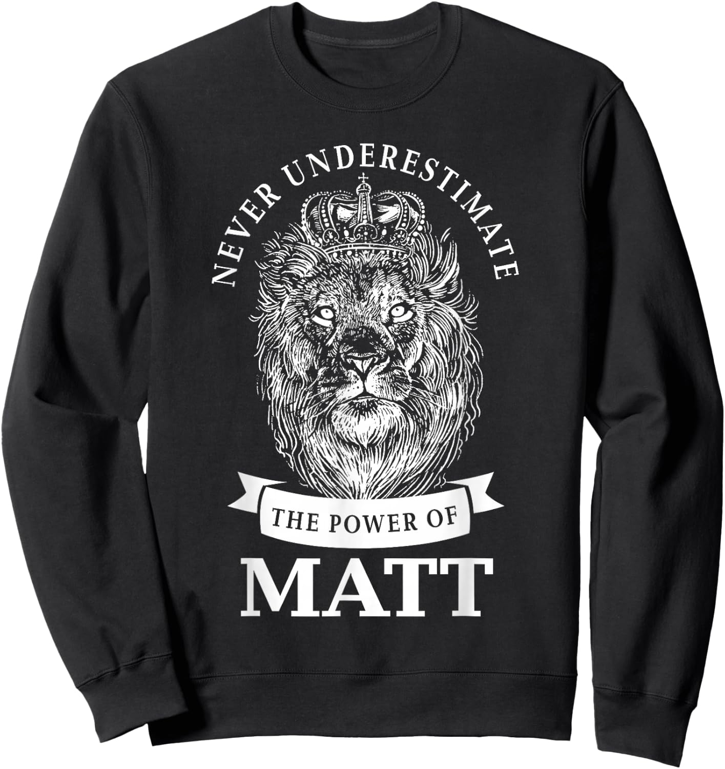 Matt Gift Name Lion Sweatshirt - Sweatshirt | Black