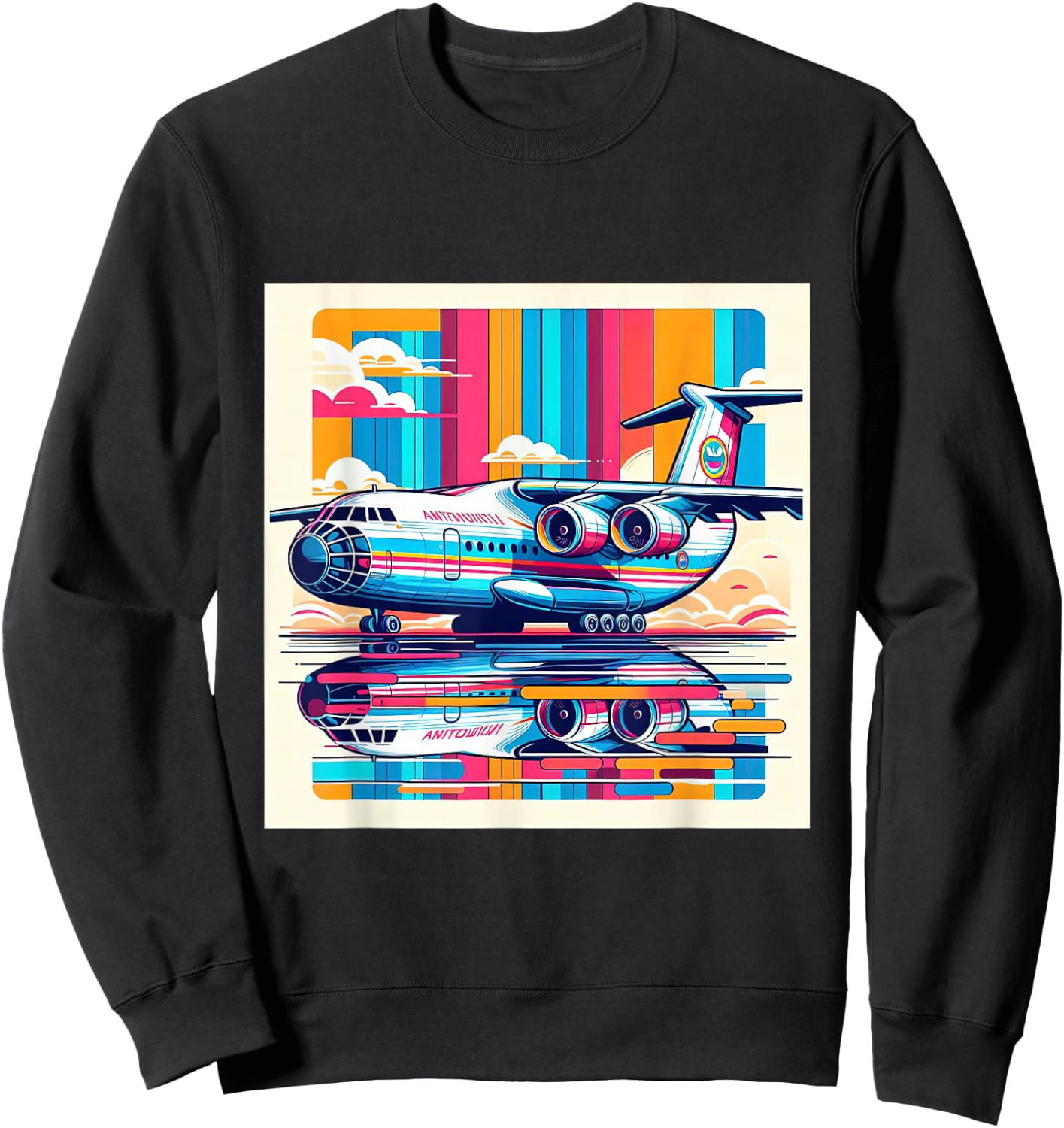 Antonov AN 225 Airplane Retro Style Sweatshirt - Sweatshirt | Black