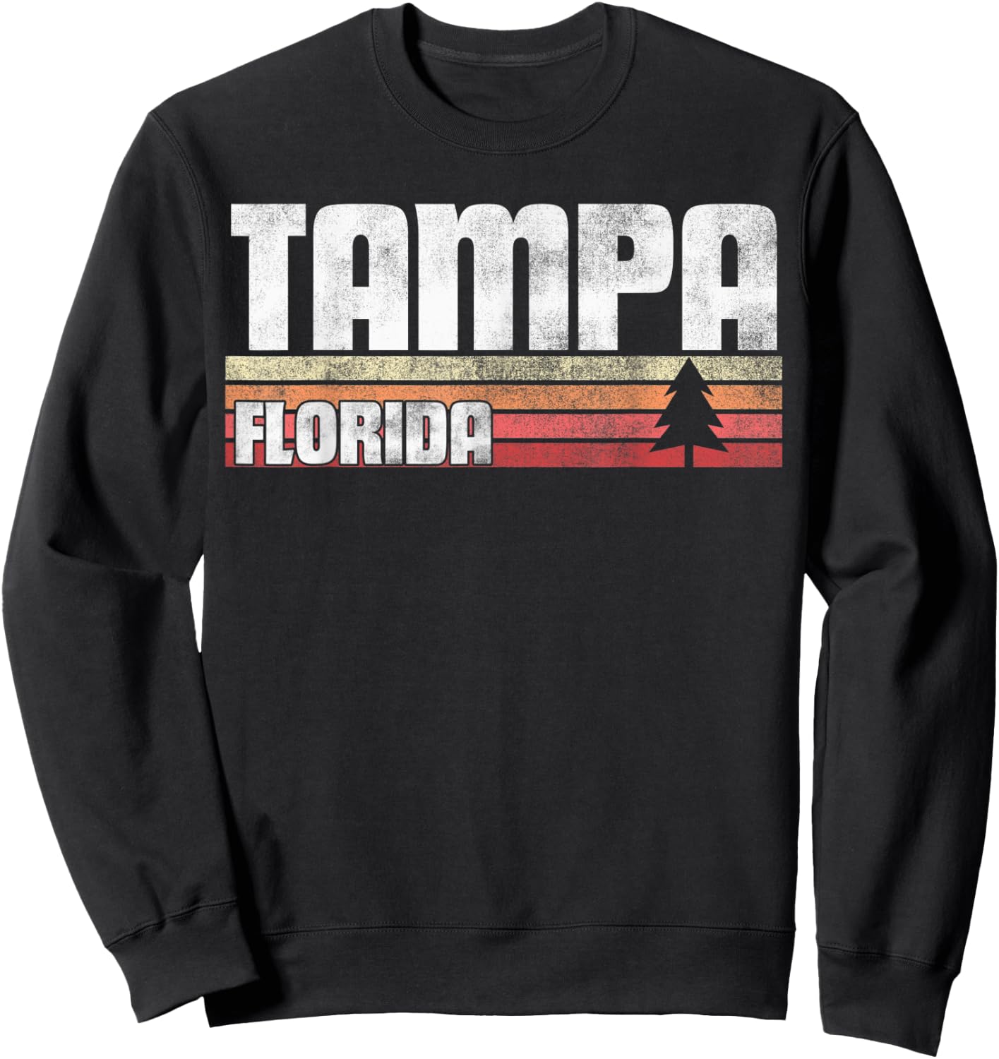 Tampa Florida FL Gift Retro Style Vintage 70s 80s 90s Home Sweatshirt - Sweatshirt | Black