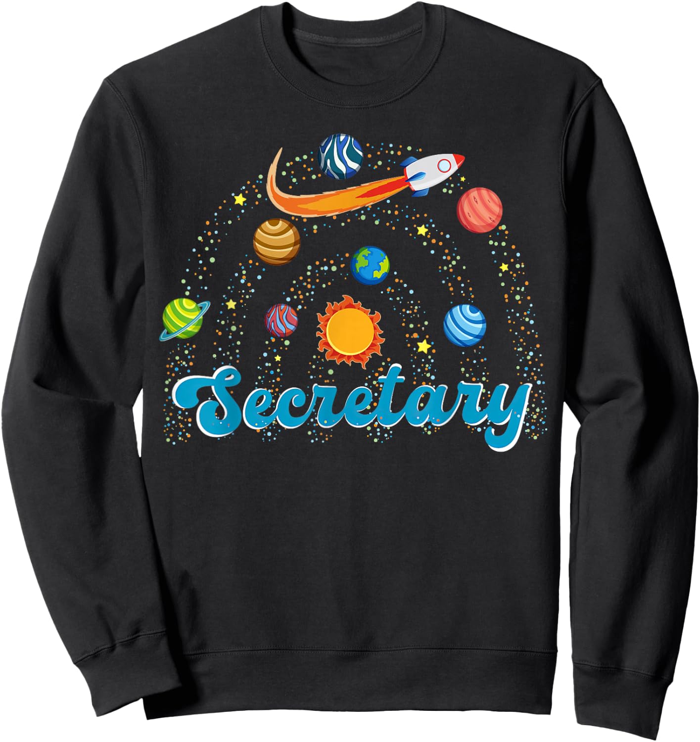 School Secretary Outer Space Front Office Admin Assistant Sweatshirt - Sweatshirt | Black