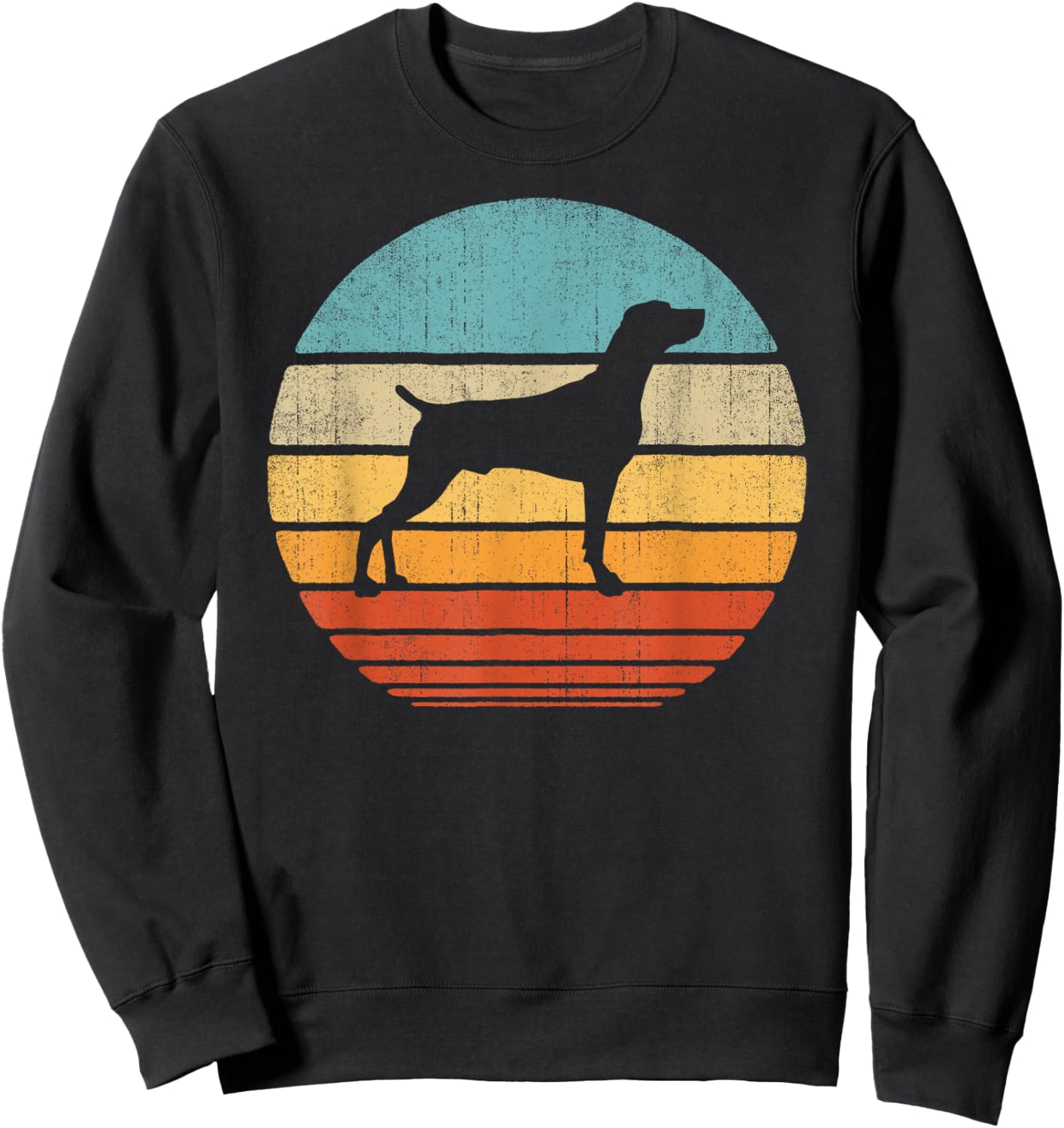 Weimaraner Retro Vintage 60s 70s Sunset Dog Lovers Men Women Sweatshirt - Sweatshirt | Black