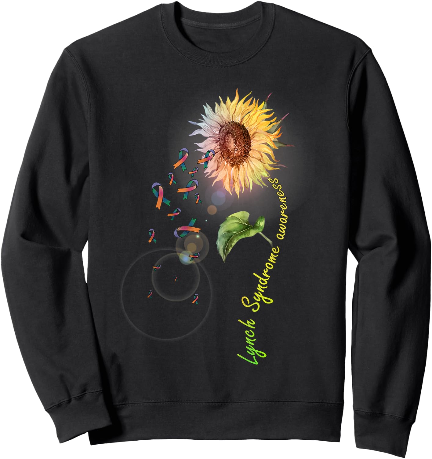 Lynch Syndrome Awareness Sunflower Sweatshirt - Sweatshirt | Black