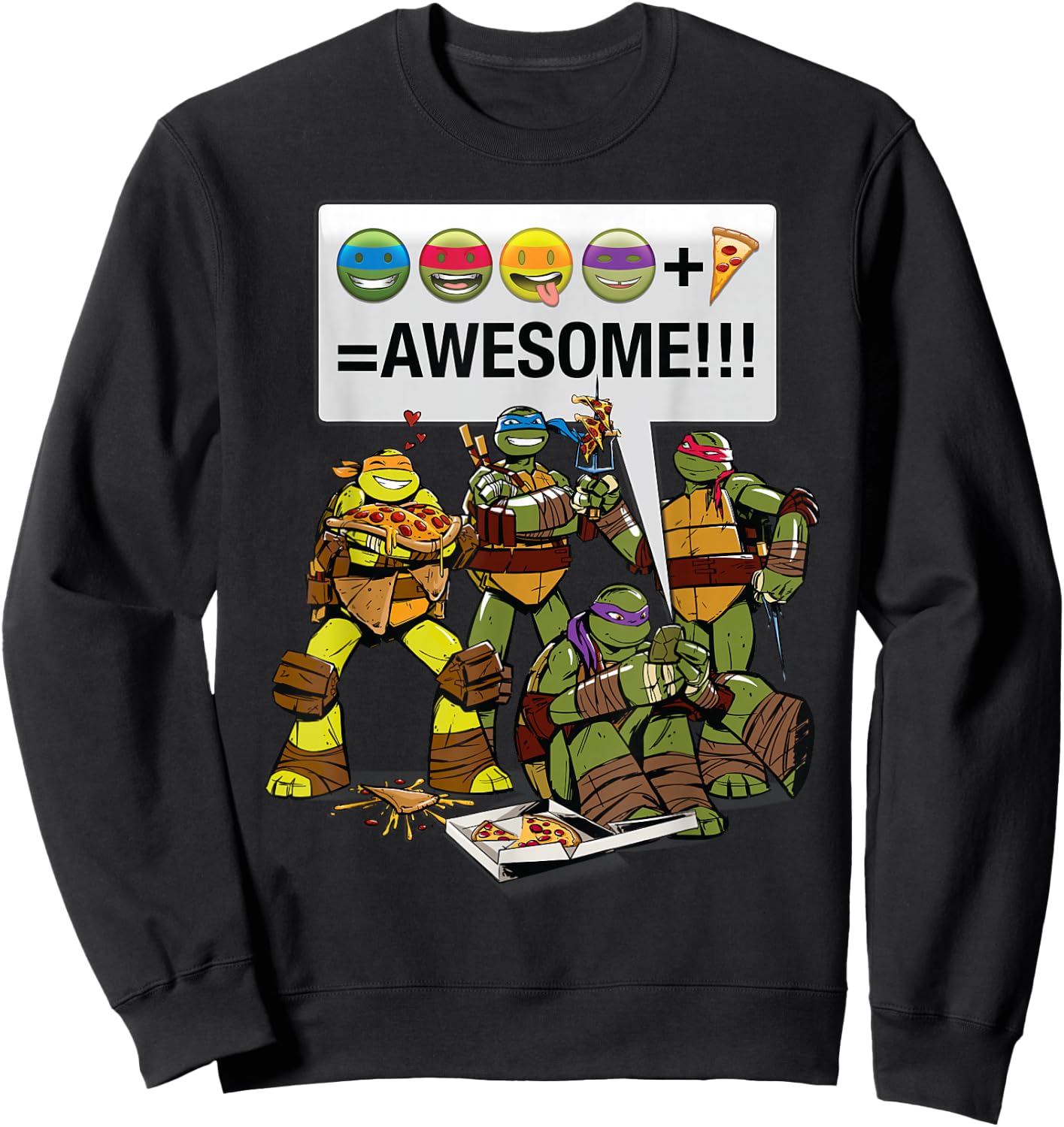 Teenage Mutant Ninja Turtles Plus Pizza Equals Awesome Sweatshirt - Sweatshirt | Black
