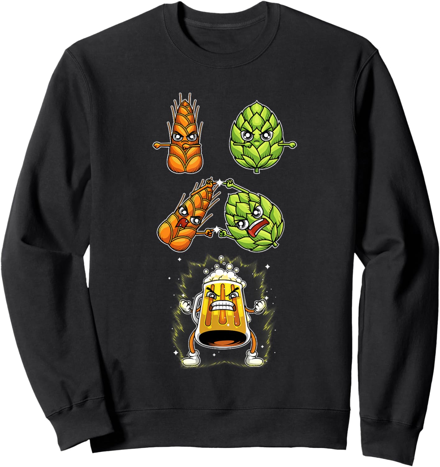 Hop Malt Beer Fusion Funny Beer Brewer Gift Women Sweatshirt - Sweatshirt | Black