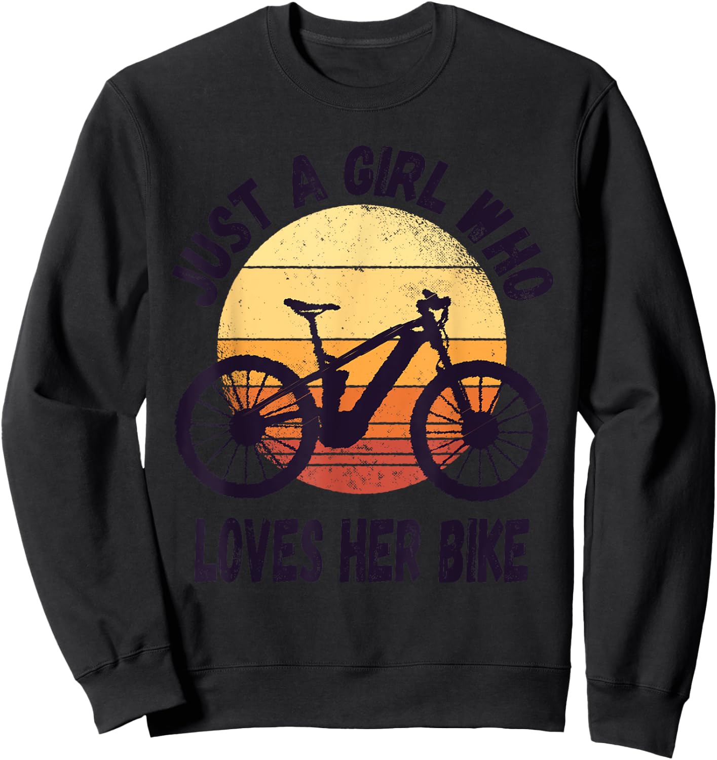 Just A Girl Who Loves Her Cute Bike Cycling biking Girls Kid Sweatshirt - Sweatshirt | Black