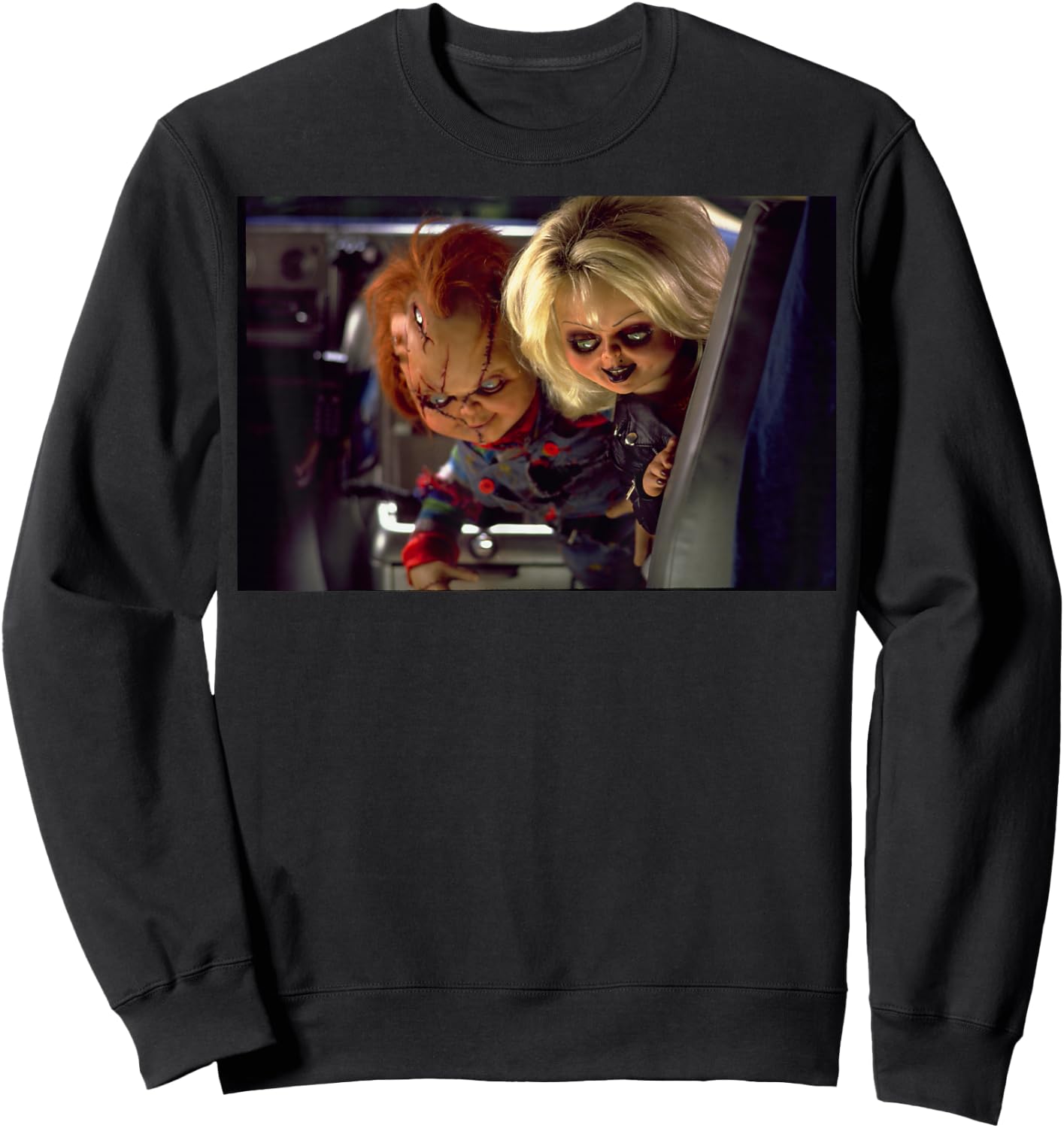 Bride of Chucky Tiffany & Chucky Stare at Ground Sweatshirt - Sweatshirt | Black
