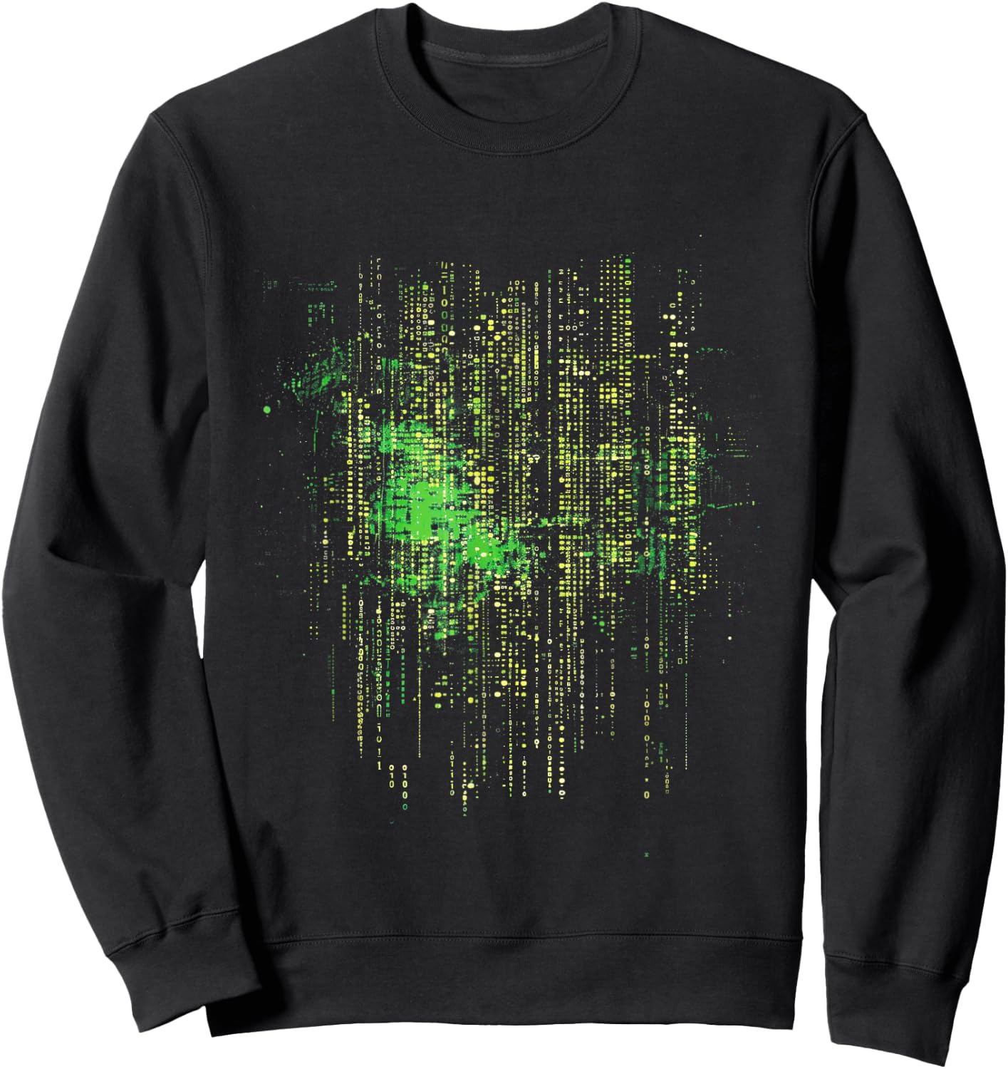 Binary Code Matrix Vintage Computer Screen Hacker Sweatshirt - Sweatshirt | Black