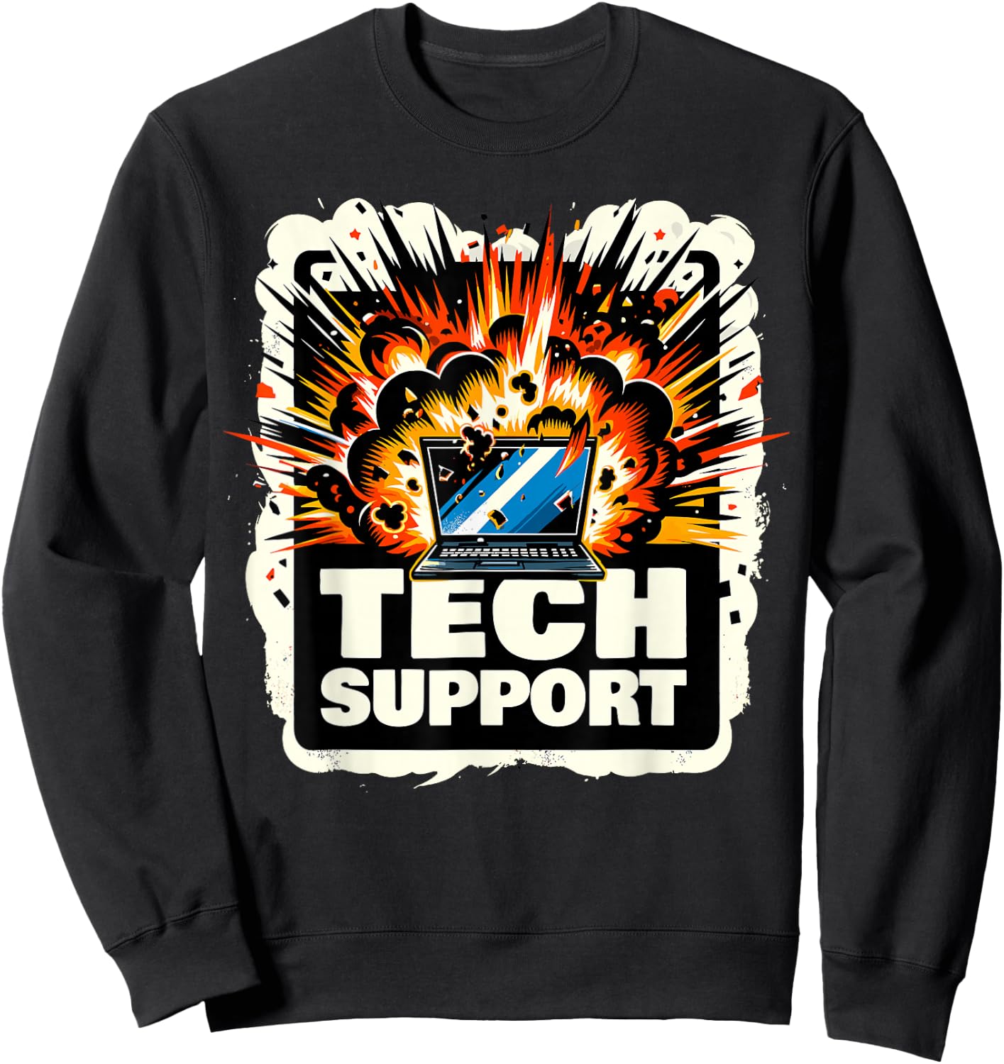 Tech Support I Computer IT Guy Sweatshirt - Sweatshirt | Black