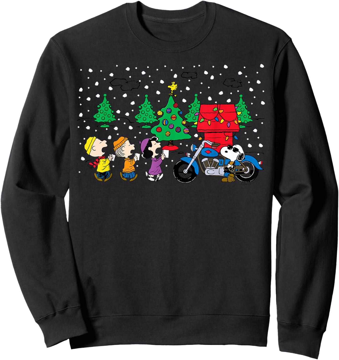 Peanuts Snoopy Holiday Cool Caroling Sweatshirt - Sweatshirt | Black