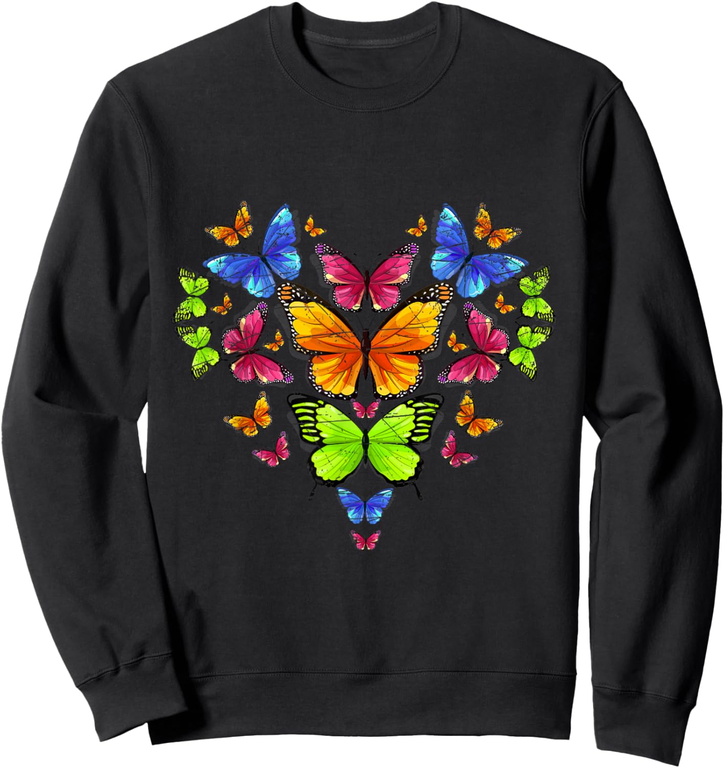 Heart Butterfly Sweatshirt - Sweatshirt | Black