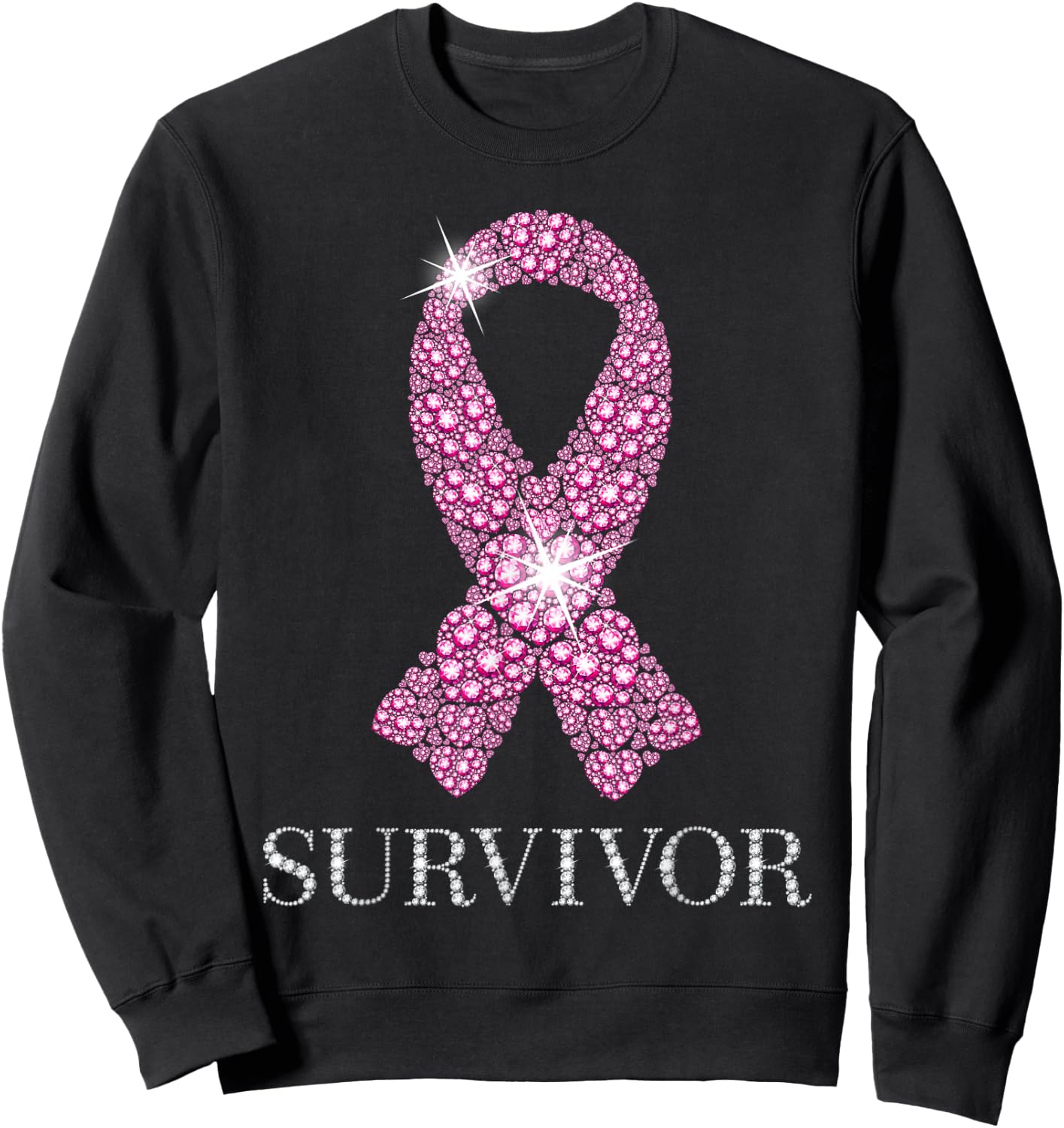 Breast Cancer Survivor Pink Ribbon National Cancer Survivor Sweatshirt - Sweatshirt | Black