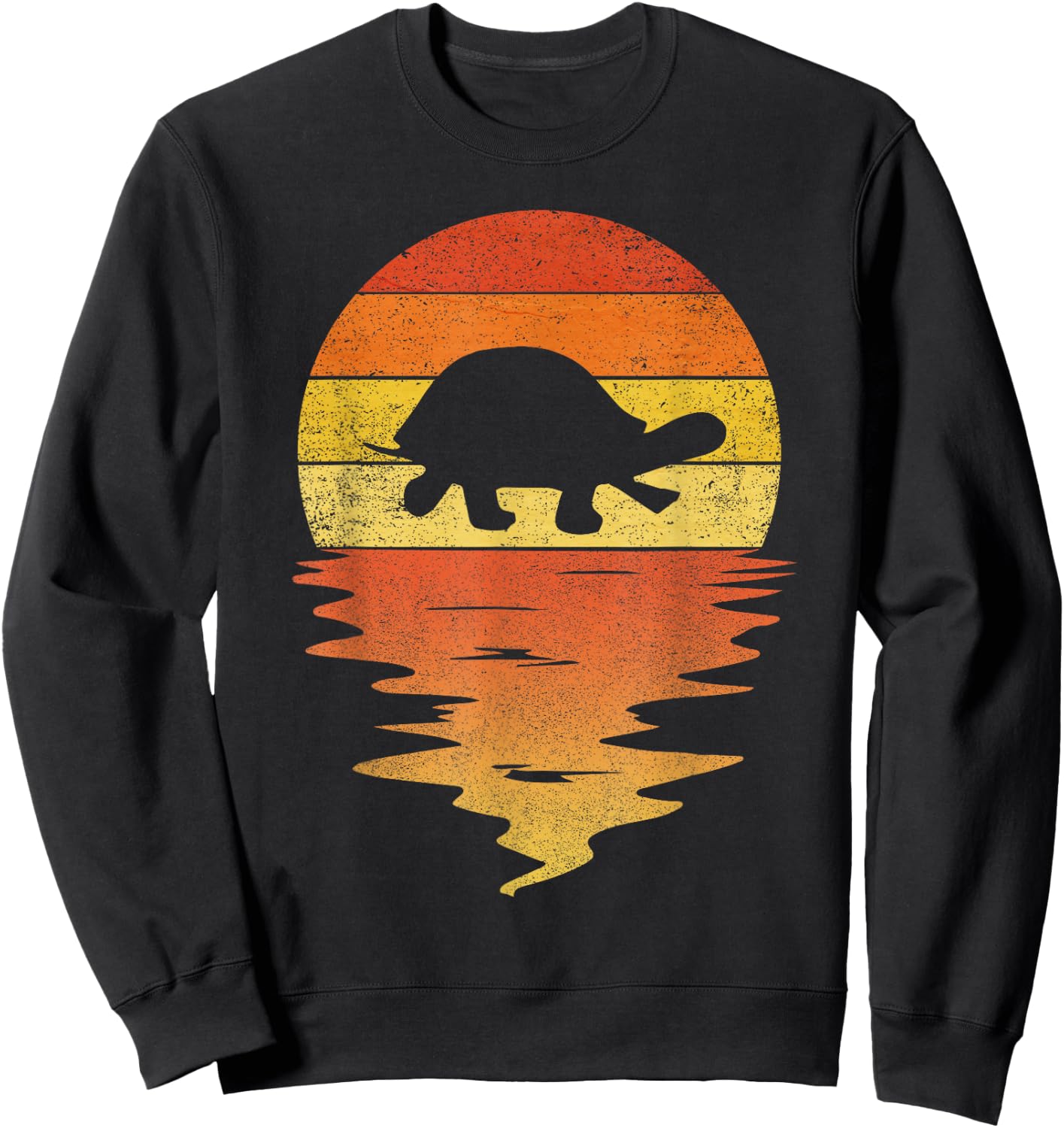 Turtle shirt retro sunset 70s vintage Turtle Sweatshirt - Sweatshirt | Black