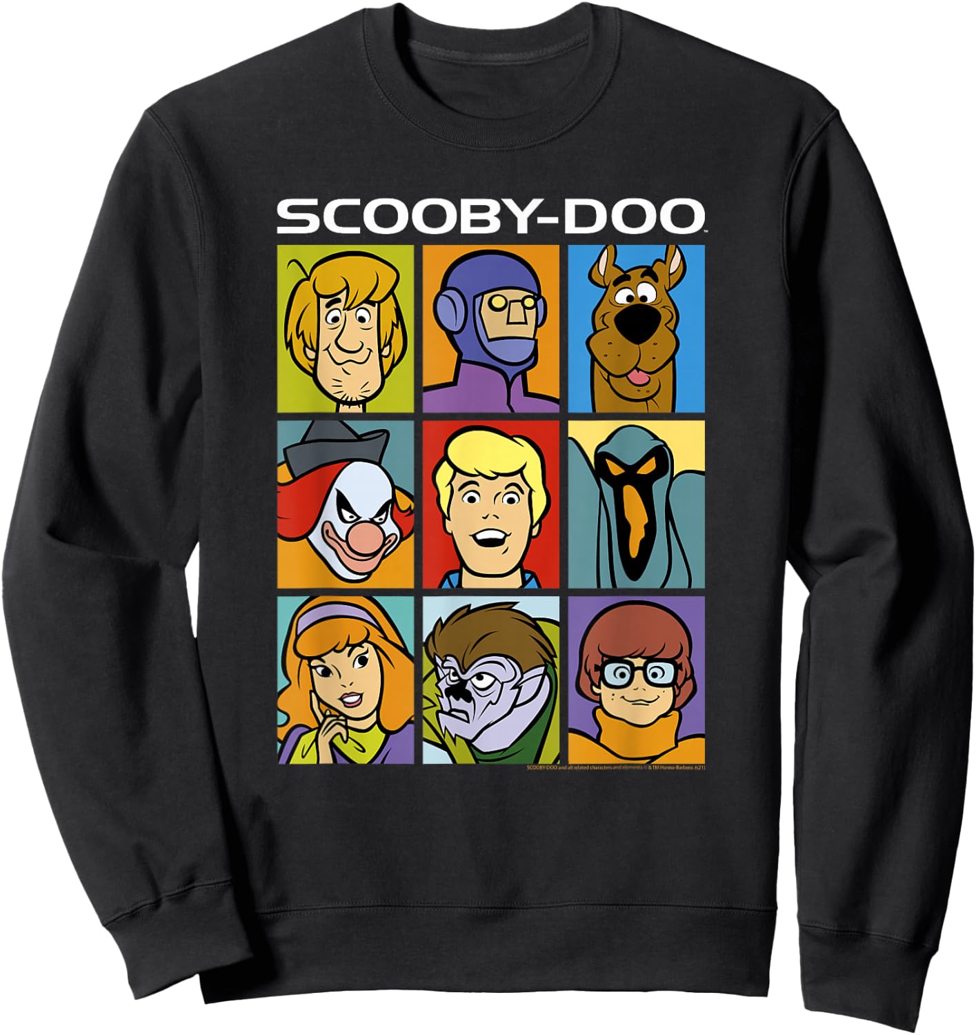 Scooby-Doo Characters & Villains Block Party Poster Sweatshirt - Sweatshirt | Black