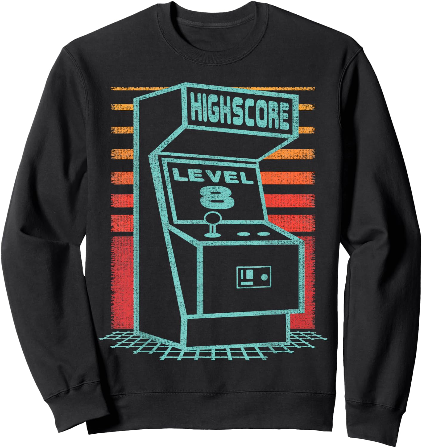 8th Birthday 8 Year Old Retro Gamer Level Up Unlocked Sweatshirt - Sweatshirt | Black