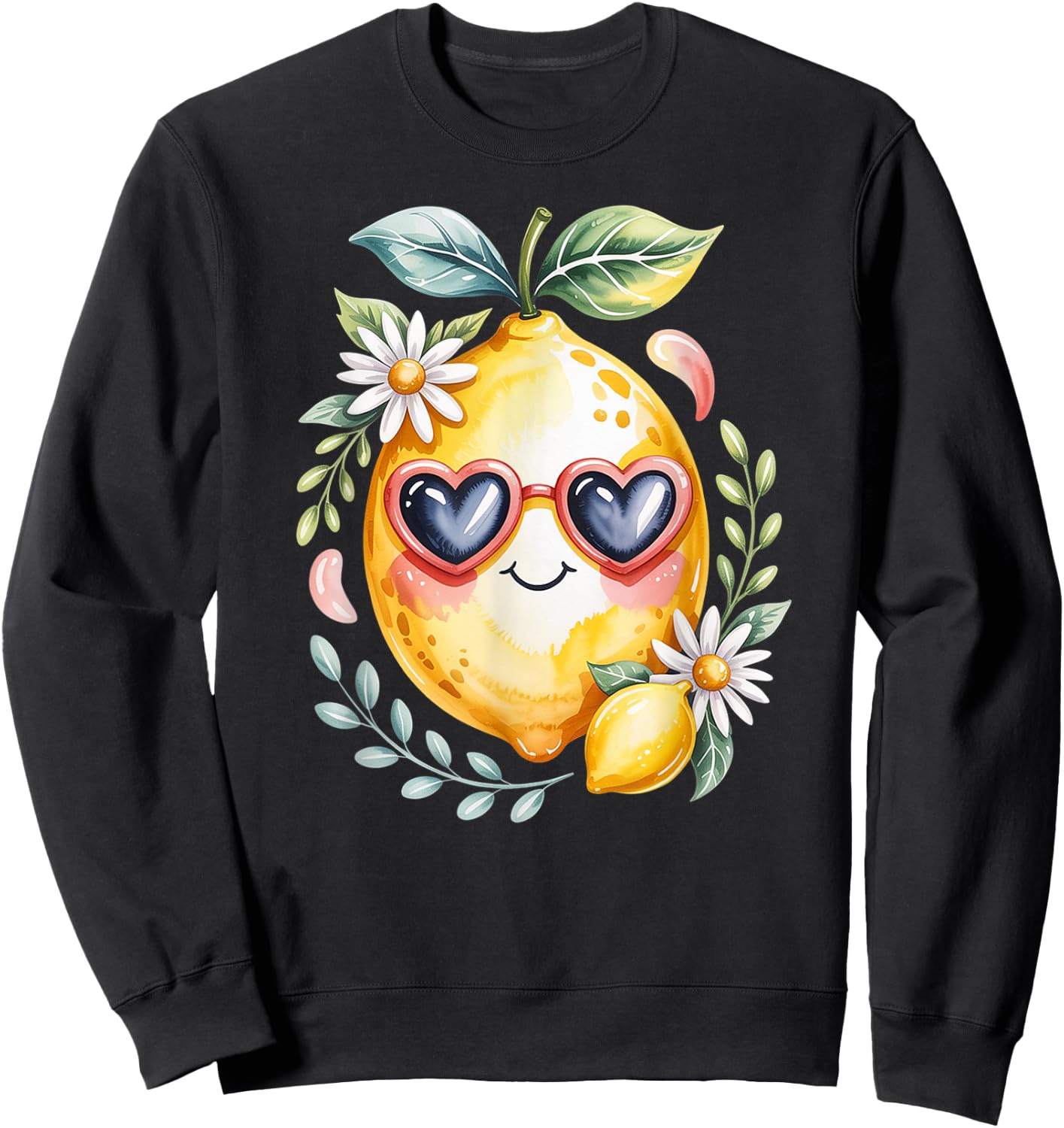 Cute Lemons Fruit Girls & Women Who Adore Loves Lemon Sweatshirt - Sweatshirt | Black