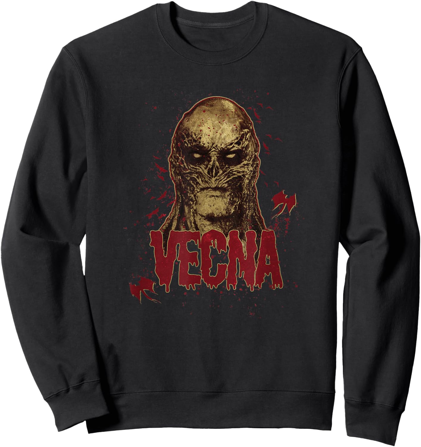 Stranger Things 4 Vecna Splatter Portrait Sweatshirt - Sweatshirt | Black