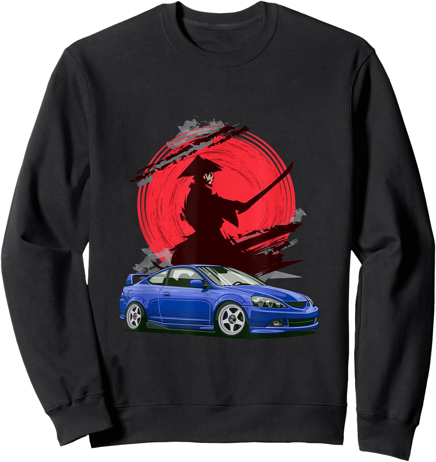 JDM RSX Auto Tuning Japan Samurai Sun Drift Sweatshirt - Sweatshirt | Black
