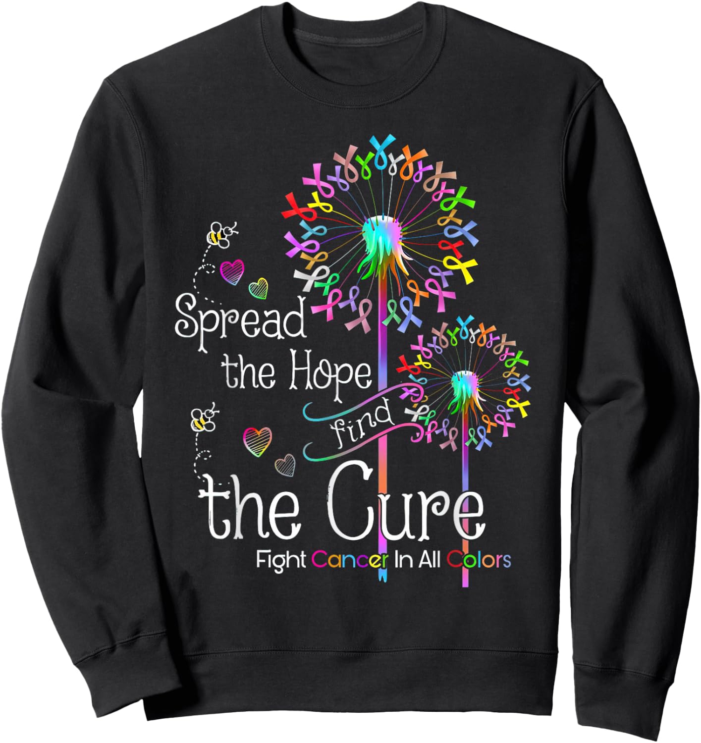 The Hope Find The Cure Fight Black X-Small Classic Fit Sweatshirt - Sweatshirt | Black